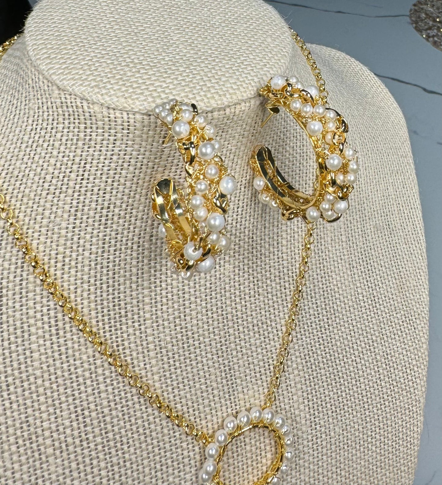 Lavish Gold Plated Earrings With Pearls