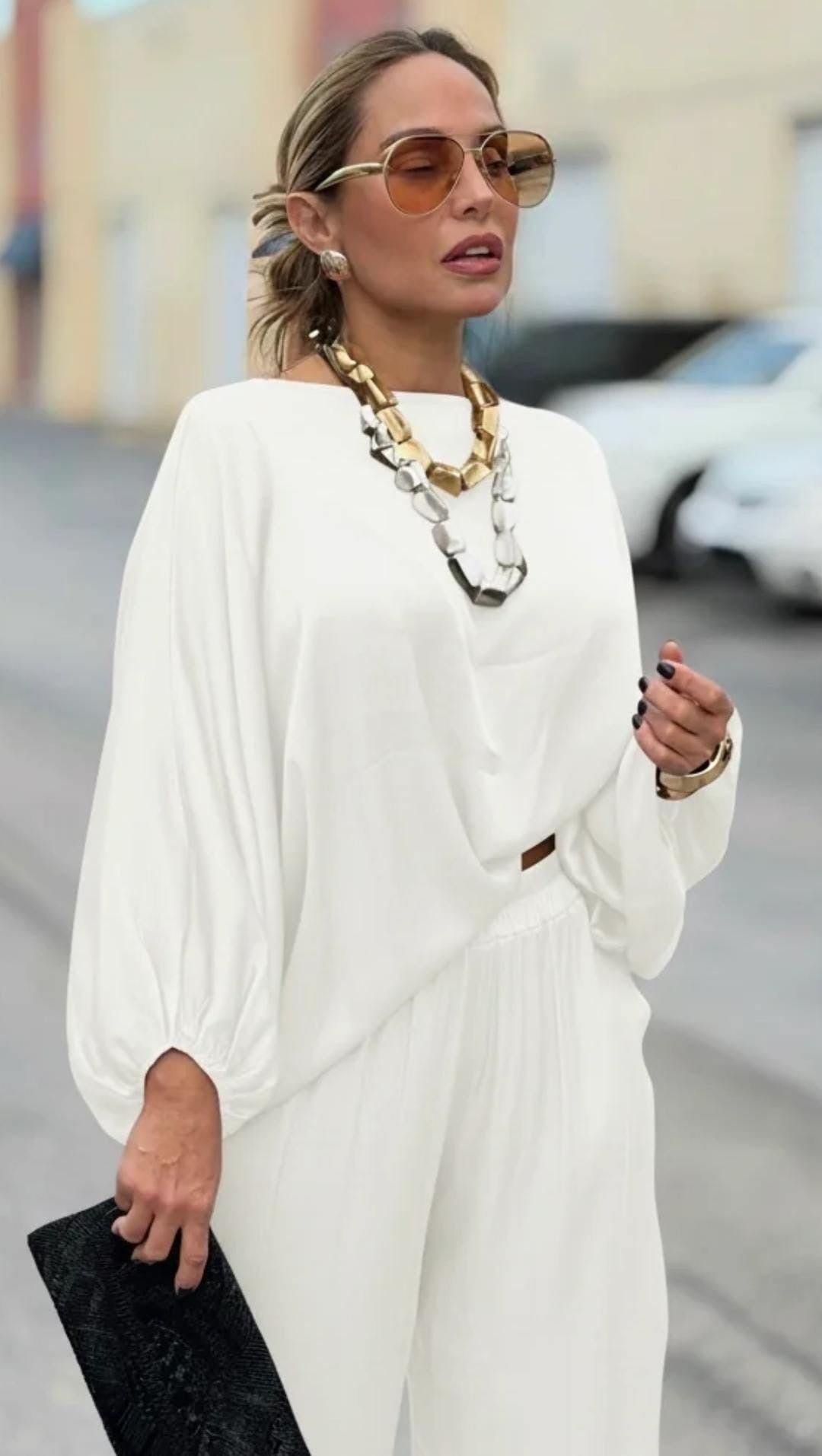 Italian Satin Set White