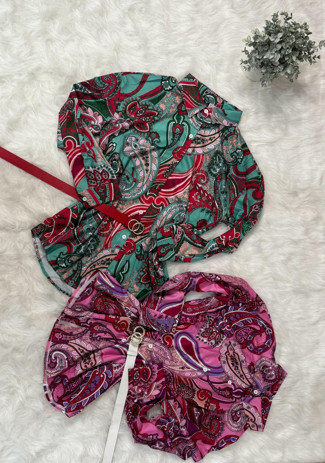 Long sleeve blouse multi