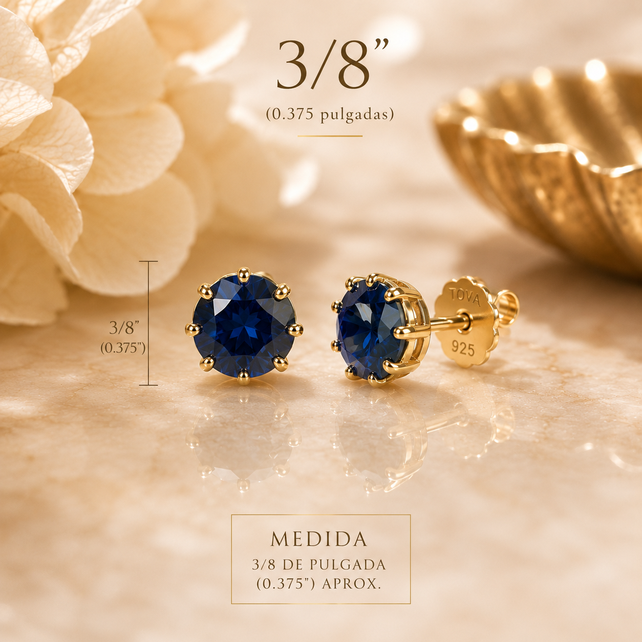 TOVA Chrisley Studs in Sapphire Champagne