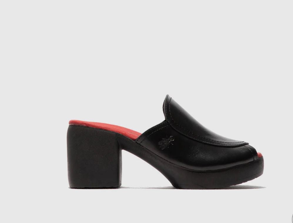 Bold Luxe Platform Mules Black