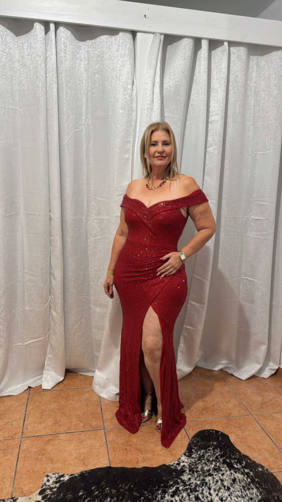 Red Sequin Formal Dress