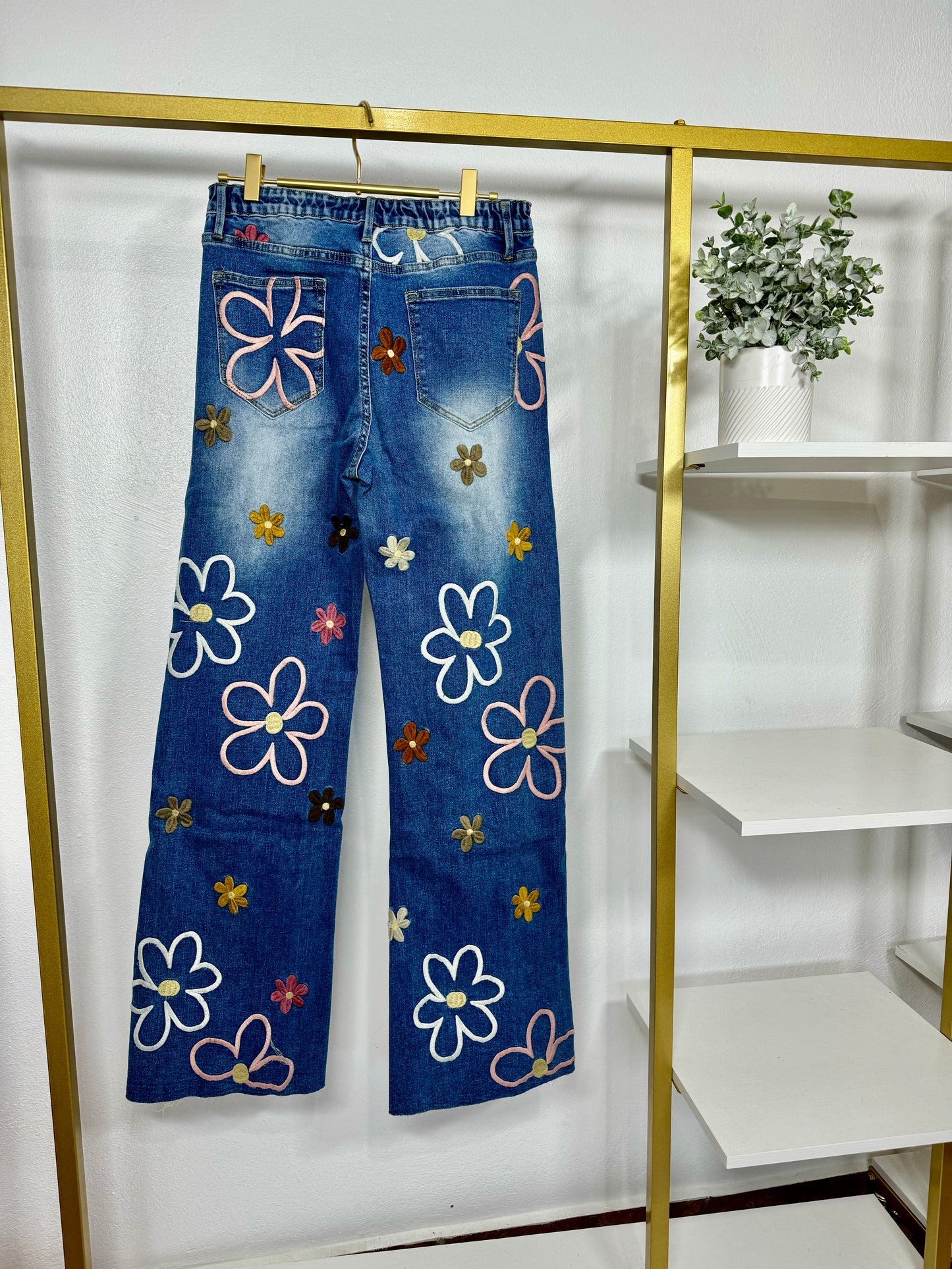 Denim with Floral Embroidery