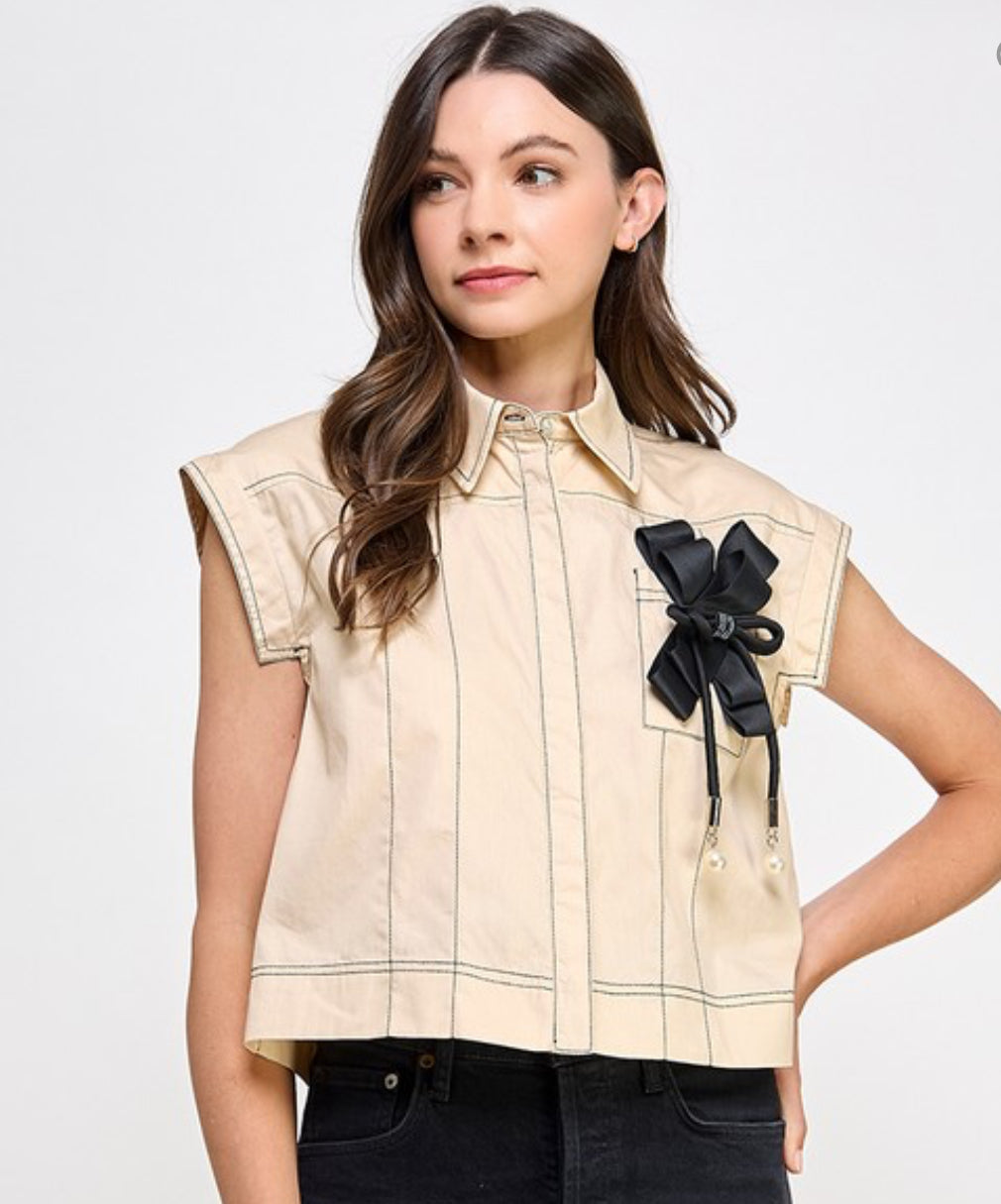 Blouse with bow