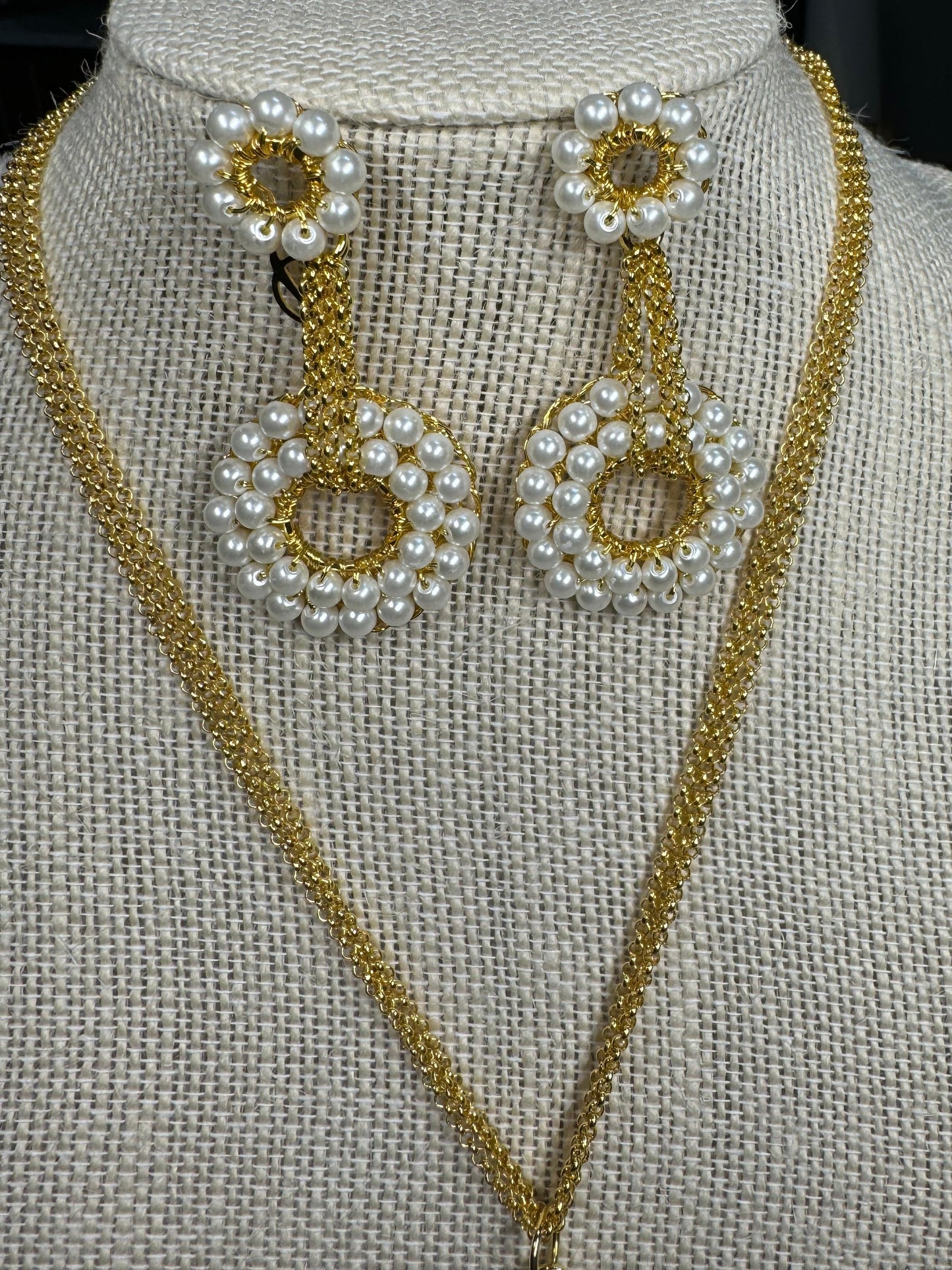 Lavish Gold Plated With Pearls Earrings