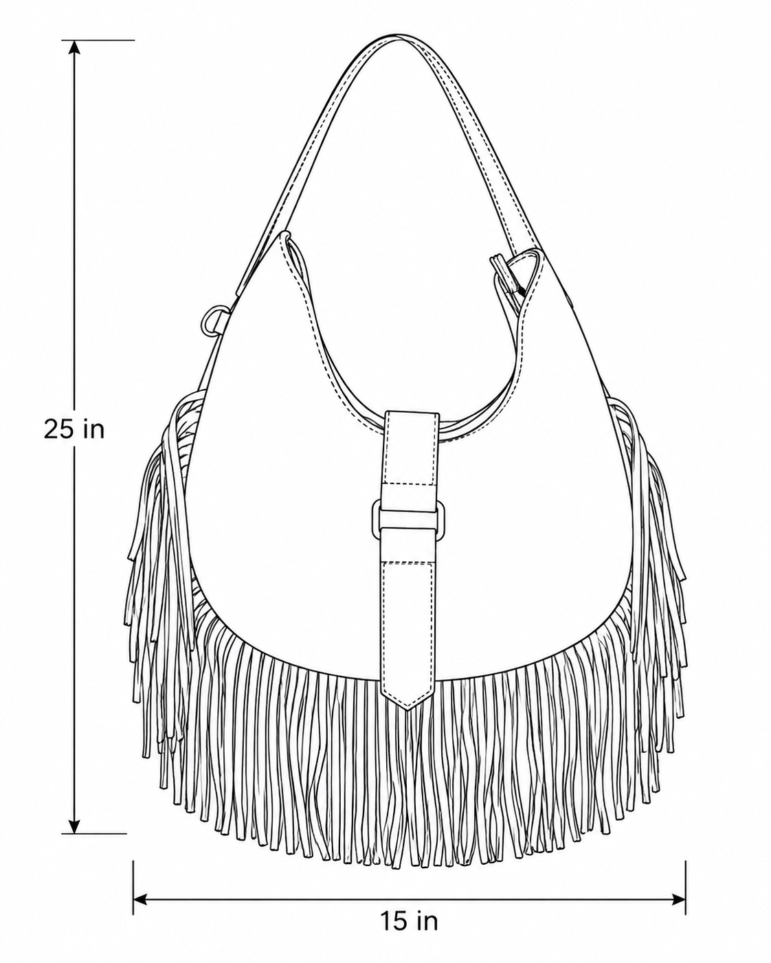 Olive Boho Fringe Hobo Bag