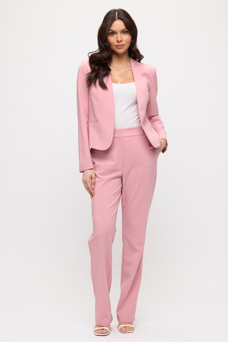 Solid Blazer Pink Ovi