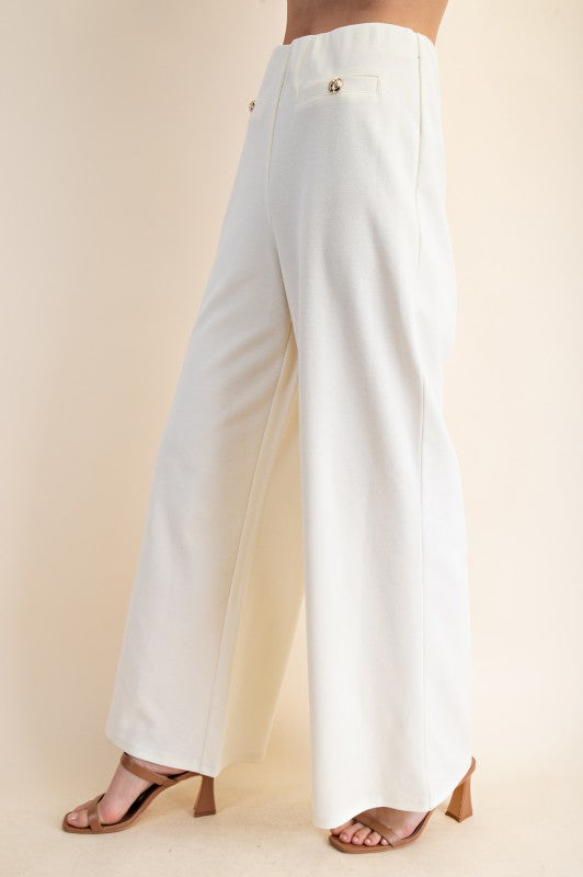 Straight-Leg Pants White