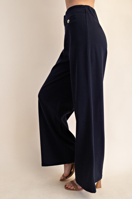 Straight-Leg Pants Navy