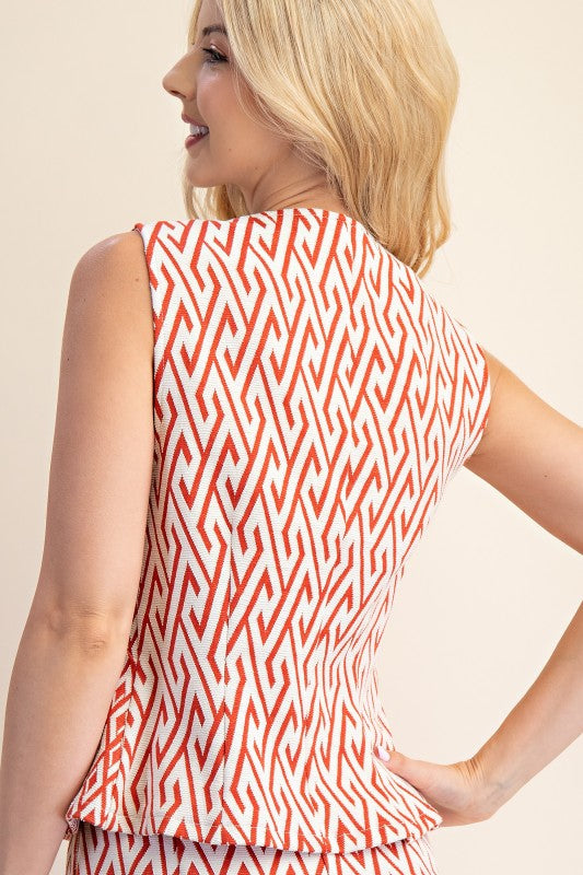 Round Neck Waistcoat Top