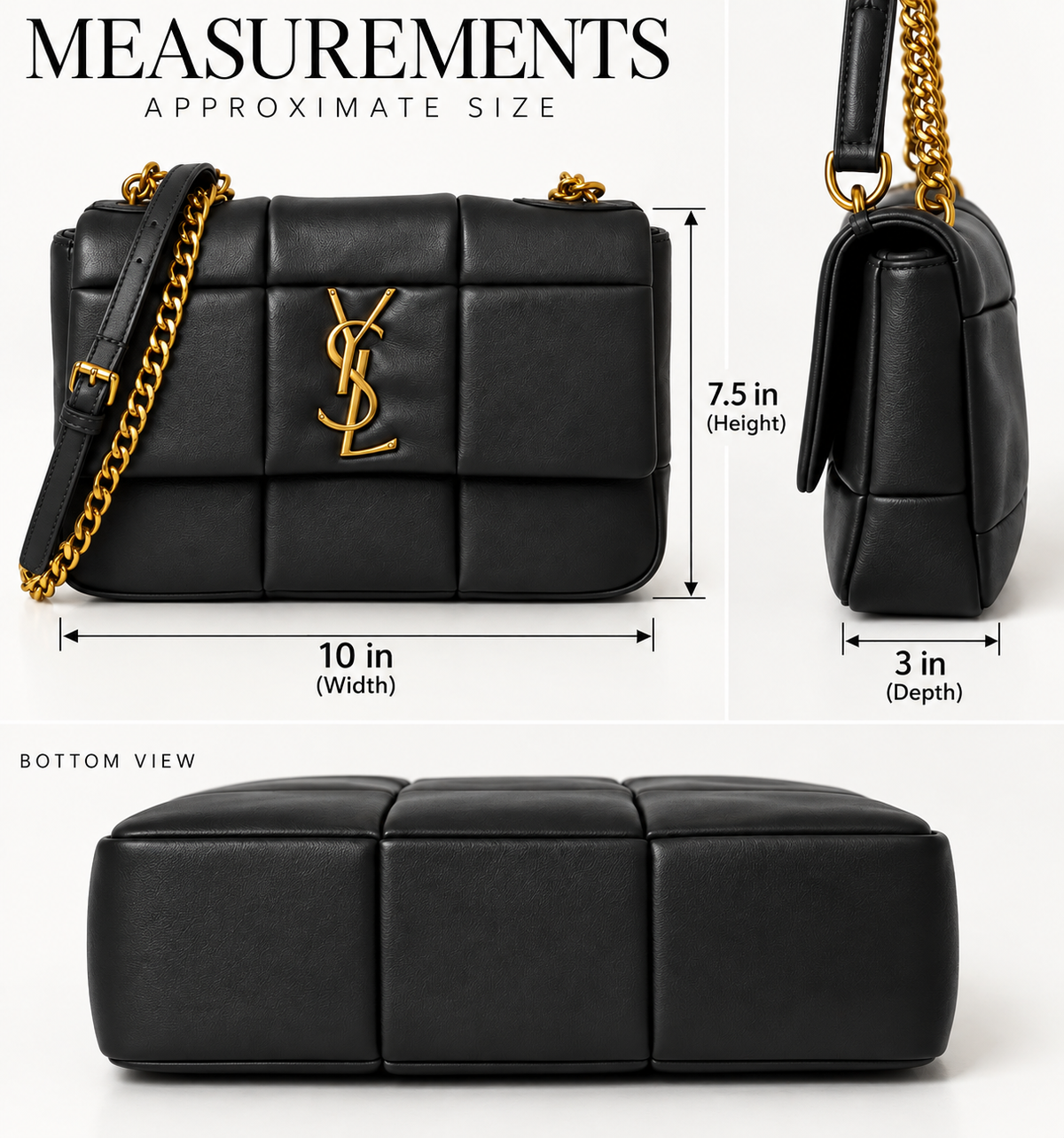 Designer-Inspired Luxe Padded Chain Shoulder Bag