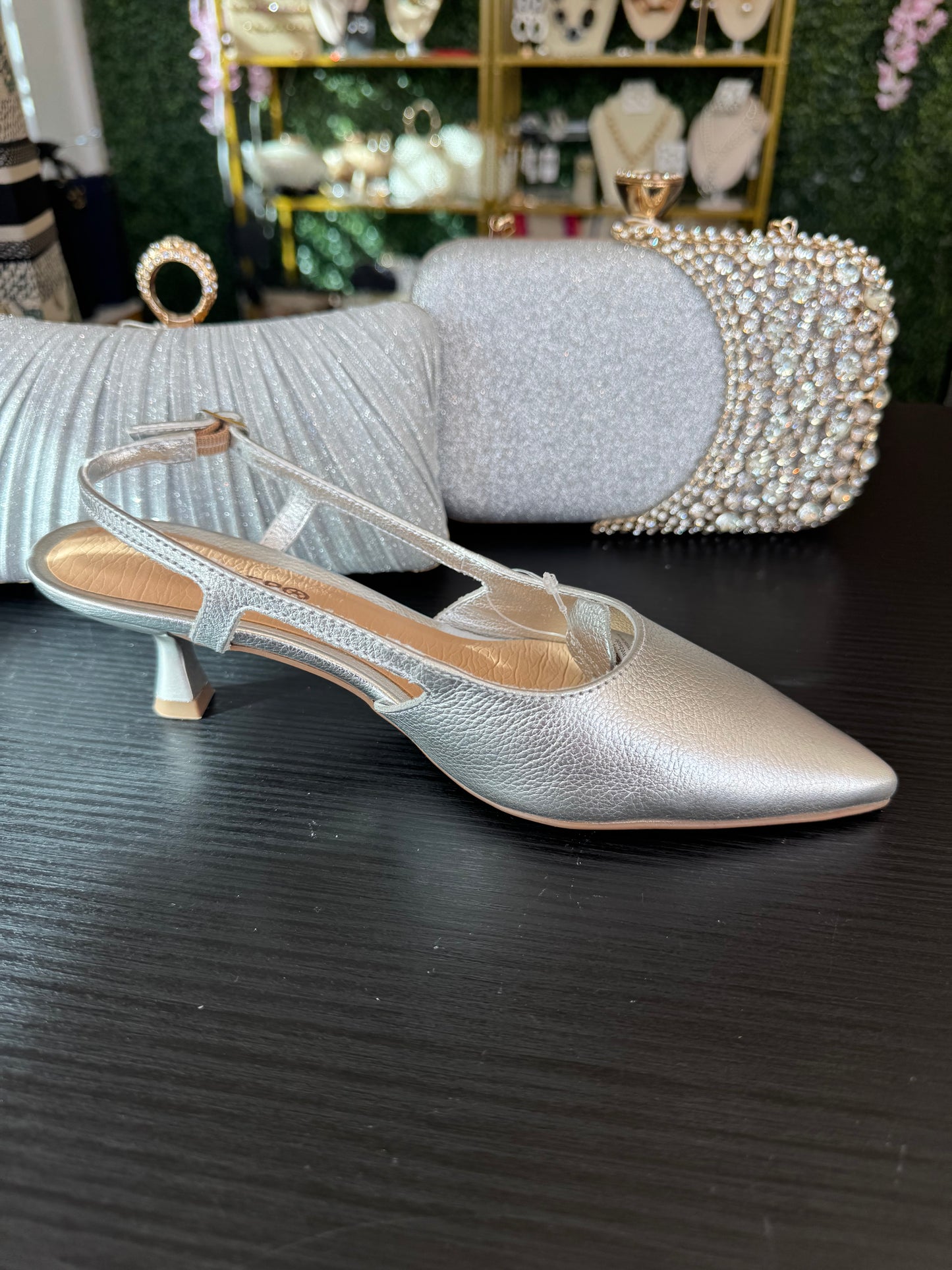 Bottero Silver Leather Shoes