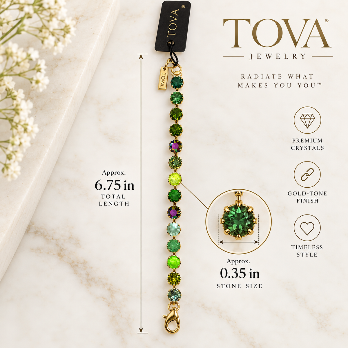 TOVA Chrisley Bracelet in Greens