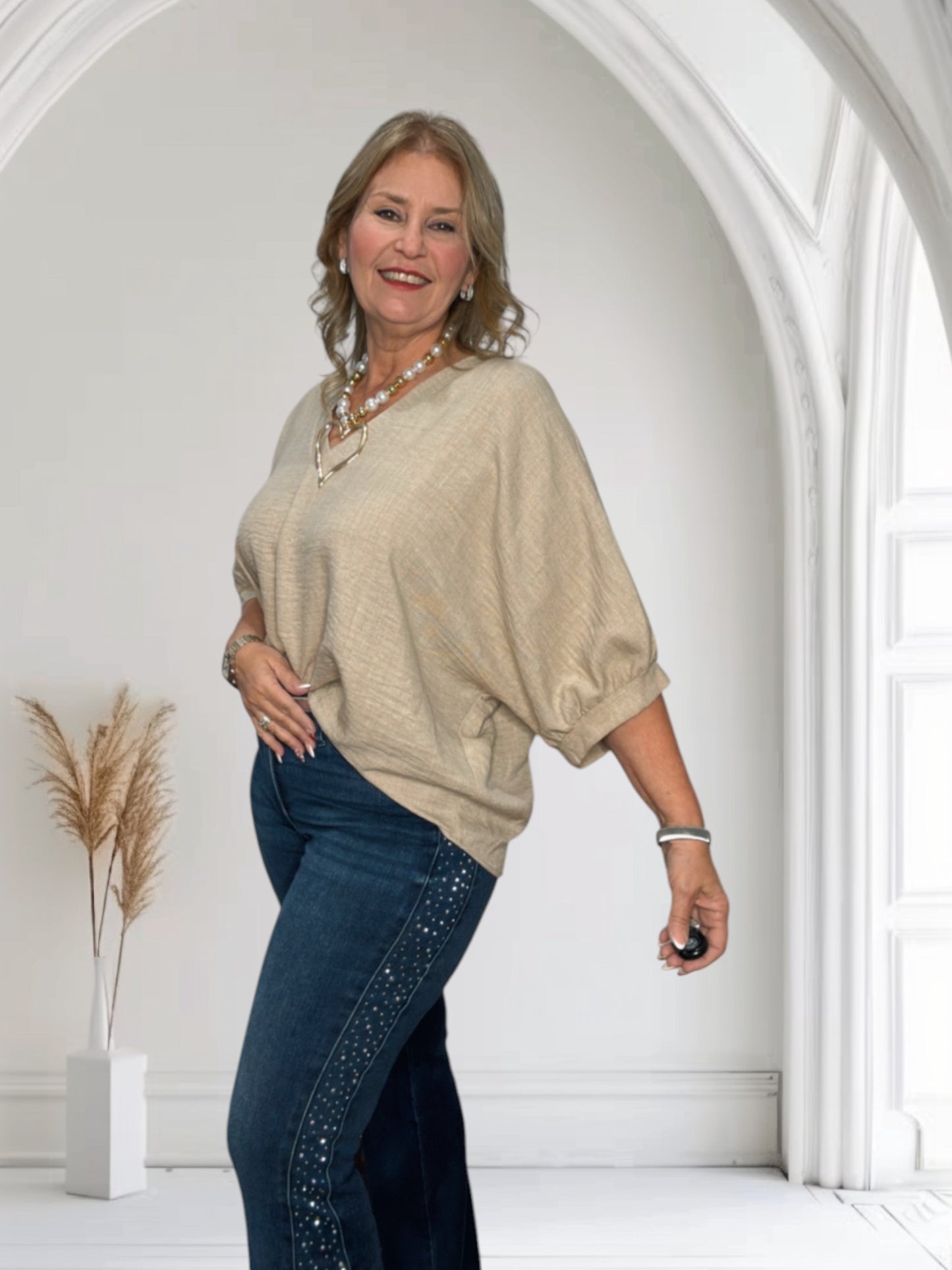 Oversized Top Beige
