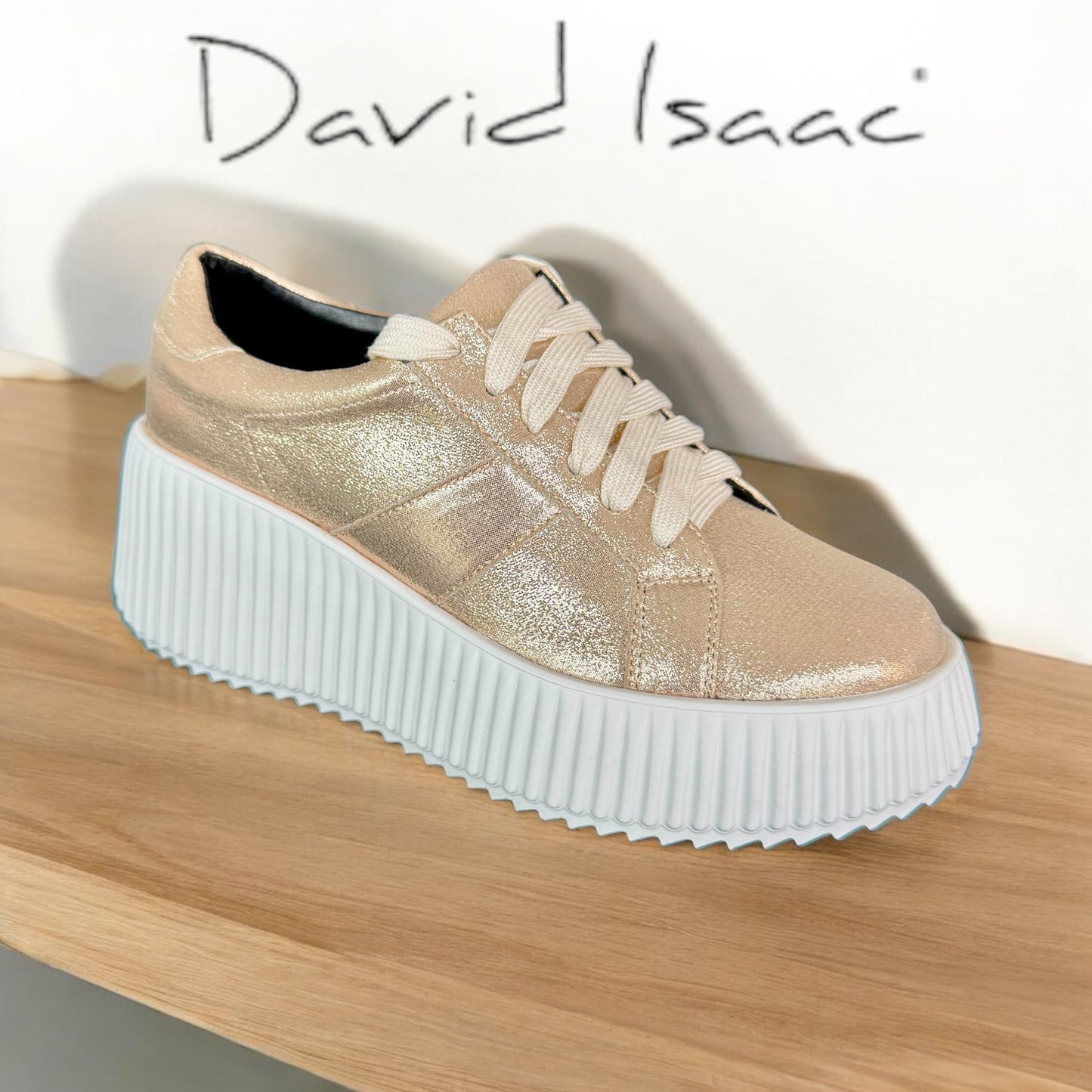 David Isaac Vintage Sneakers Metallic Gold