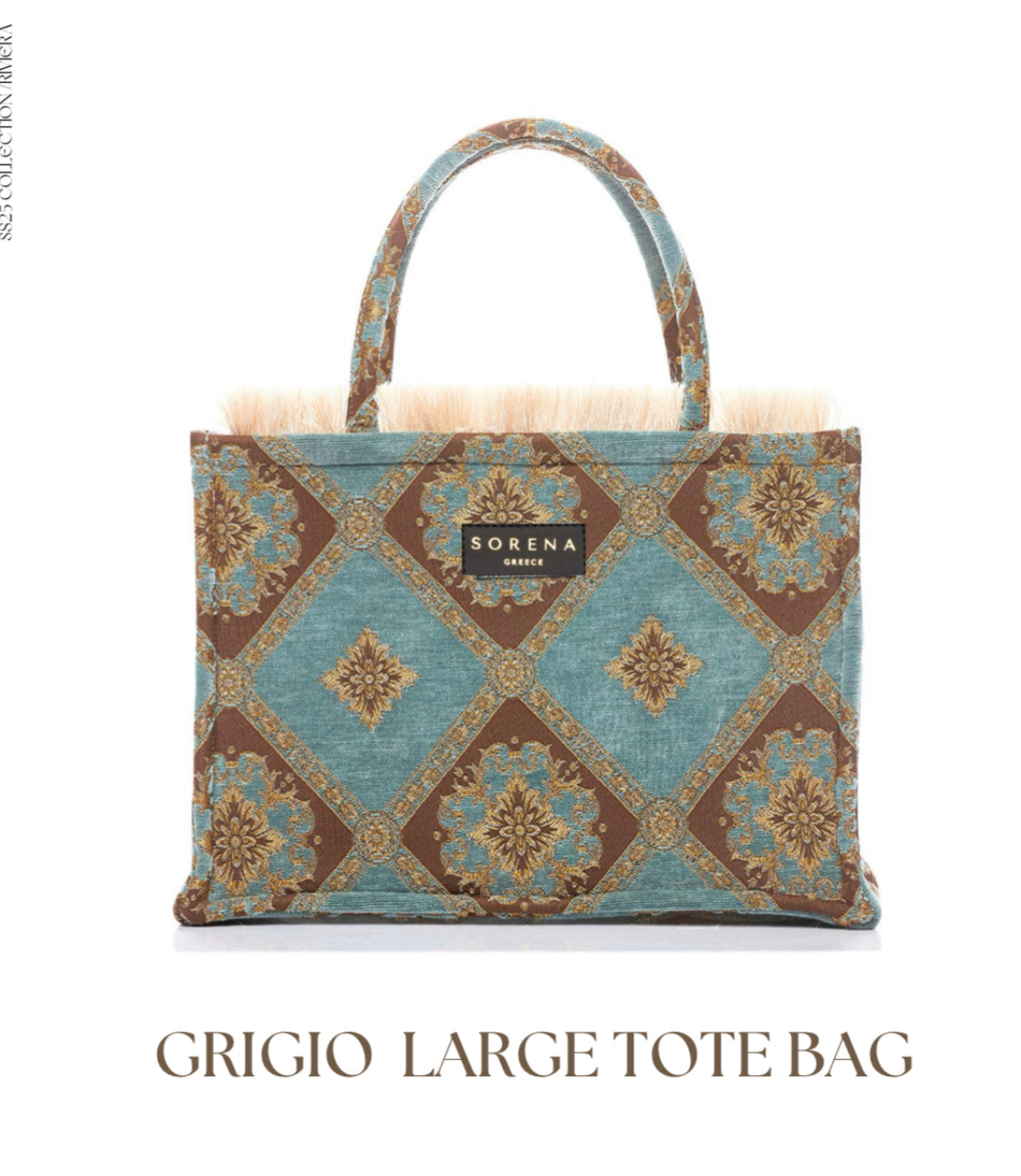 Sorena Grigio Large Greece Tote Bag