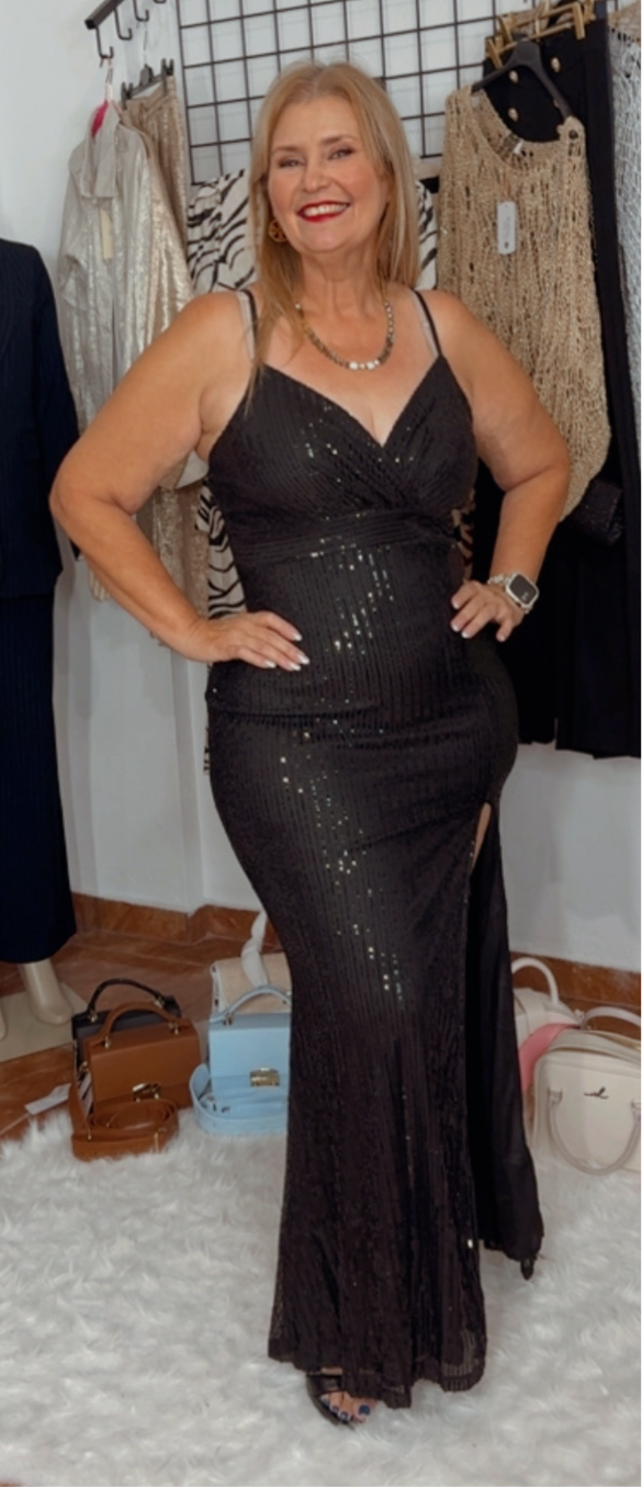 Black Sequin Dress
