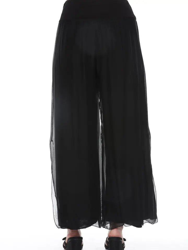 Silk Italian Black Pants