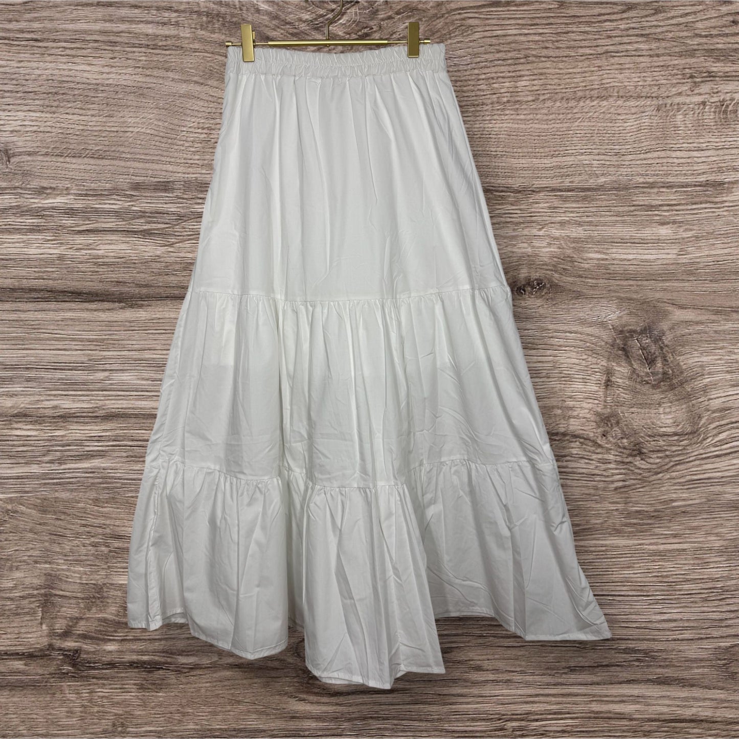 Maxi Ruffle Skirt & Top White Set