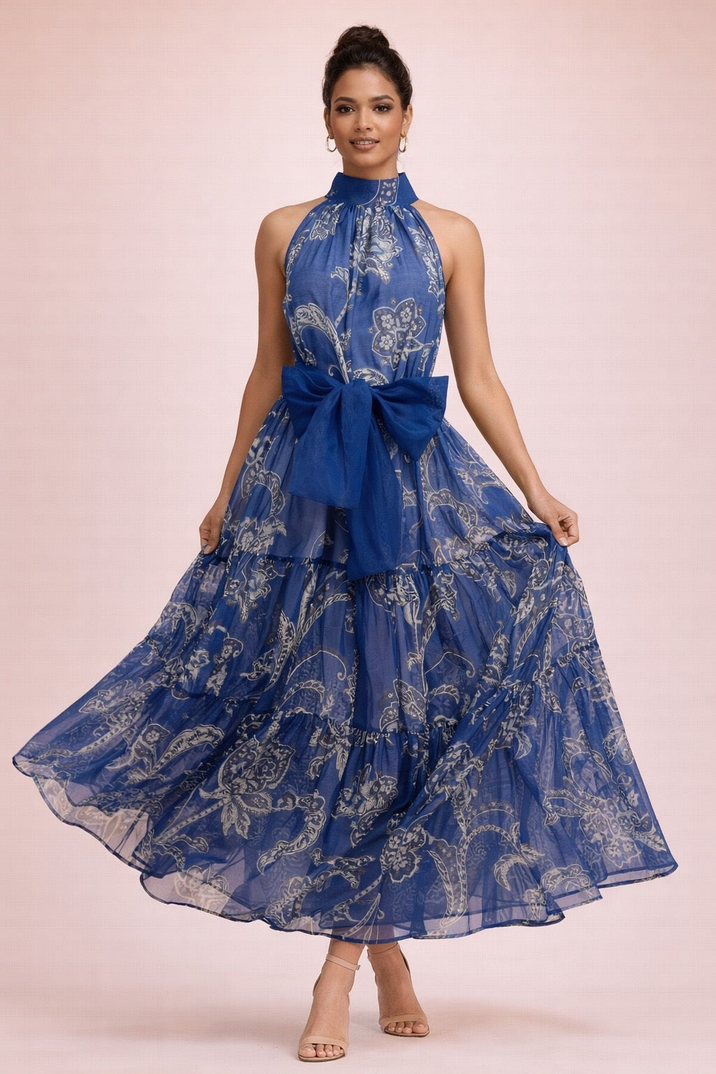 N by Nancy Tiered Paisley Maxi Dress