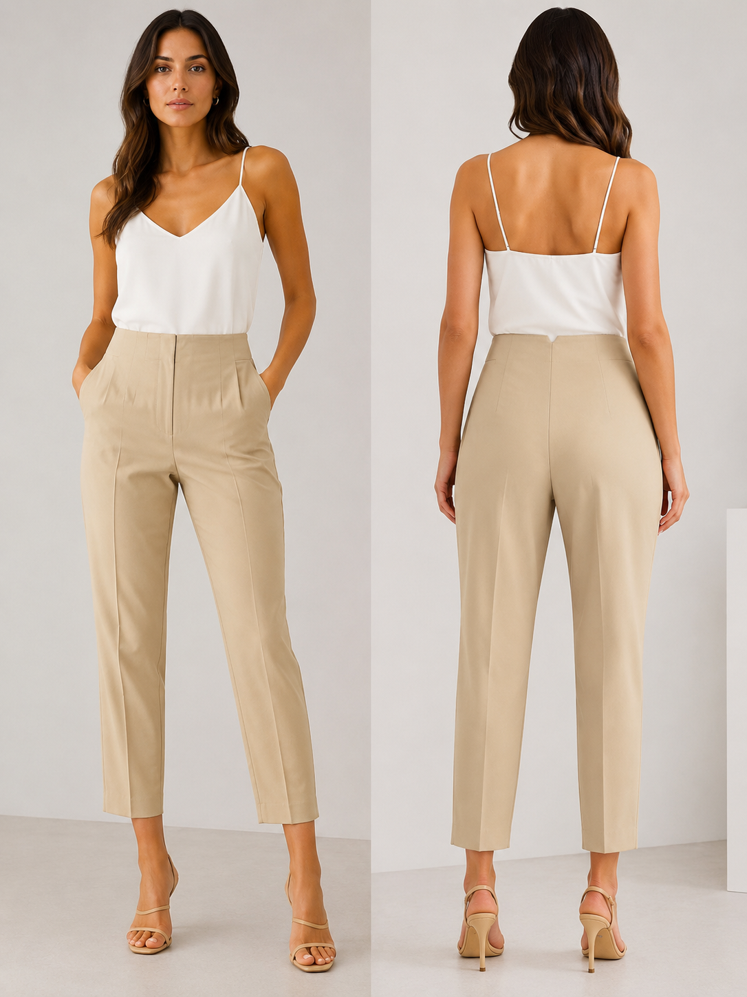 Milano Tailored Pants – Soft Beige