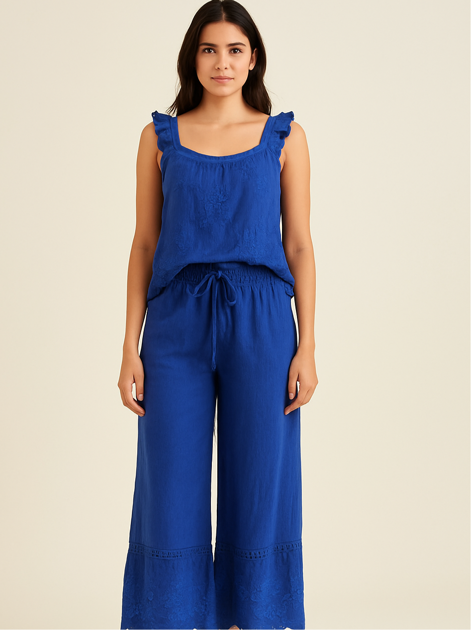 Linen Pants Sangallo in Blue