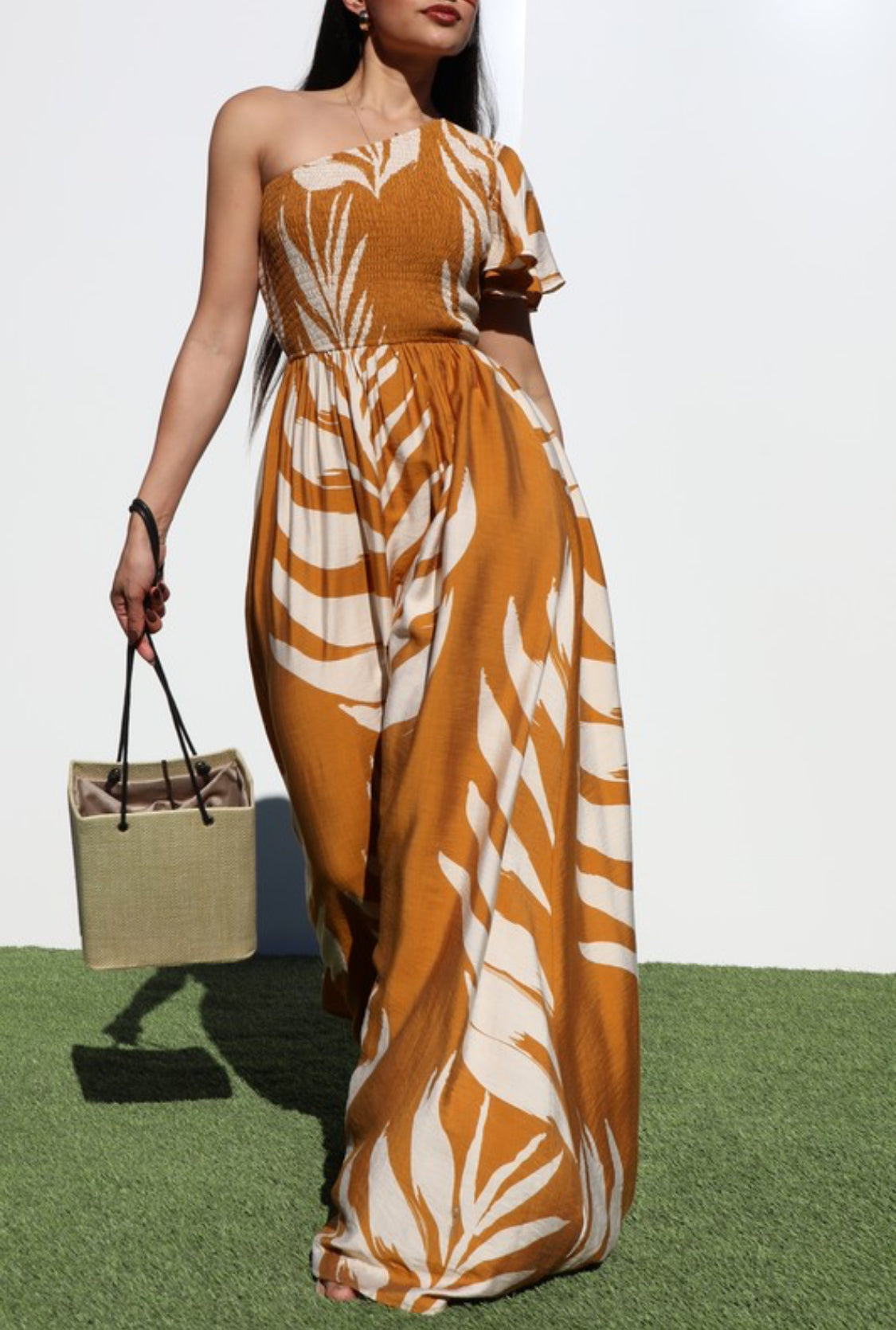 Smoked Top Woven Maxi Dress