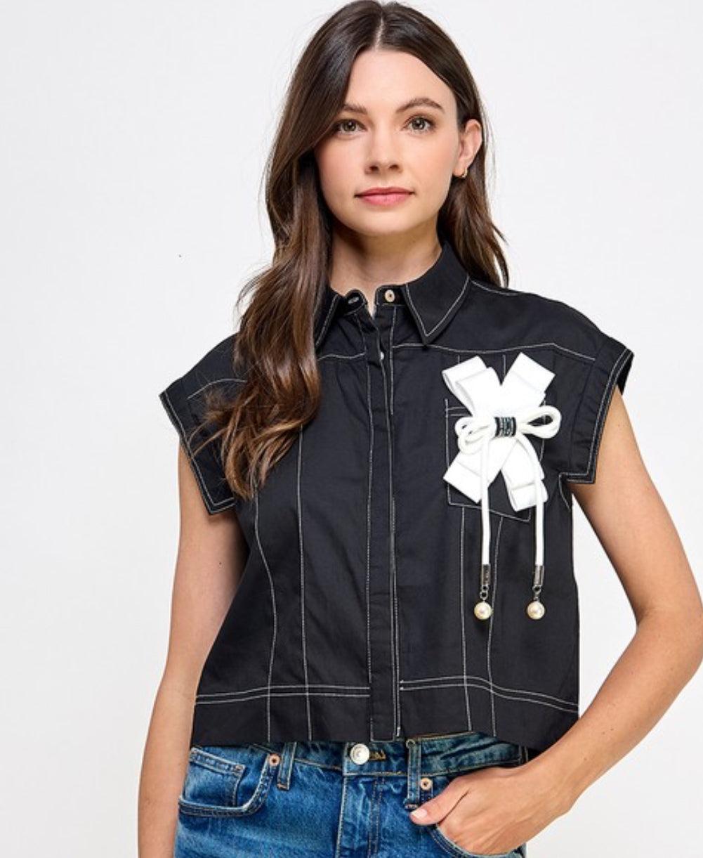 Blouse with bow