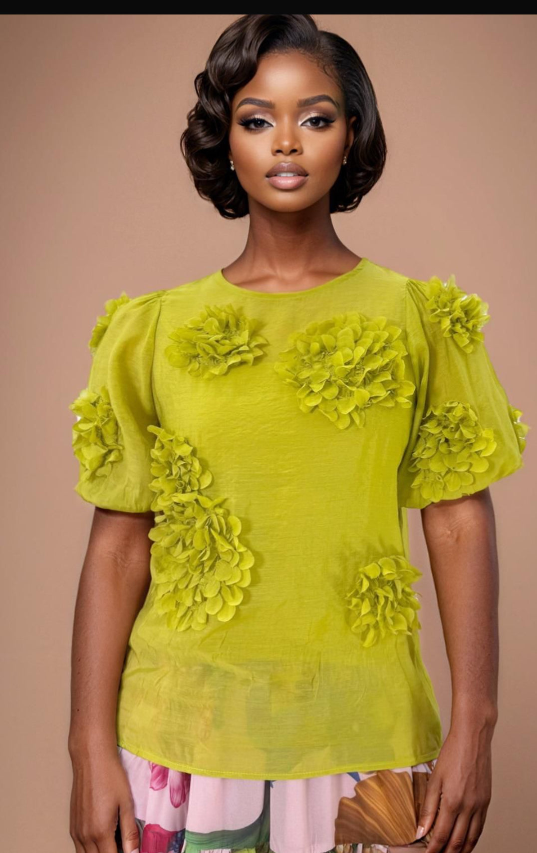 N by Nancy Top with 3D Flowers