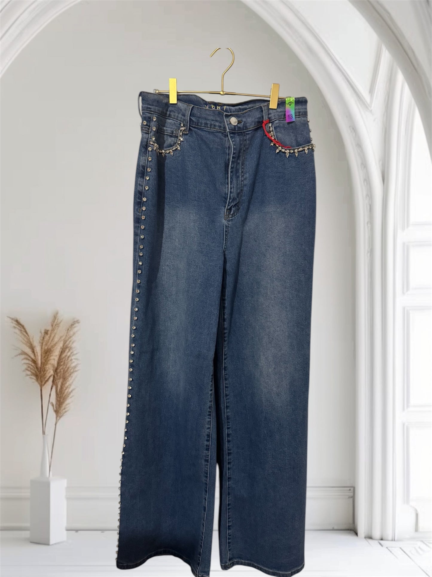Rhinestone Gems DENIM PANTS