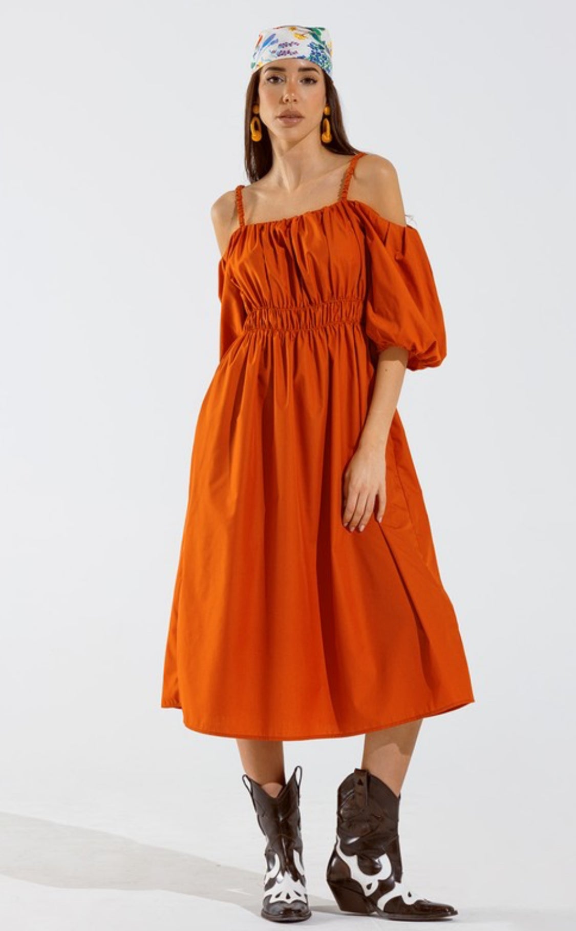 Off Shoulder Midi Dress
