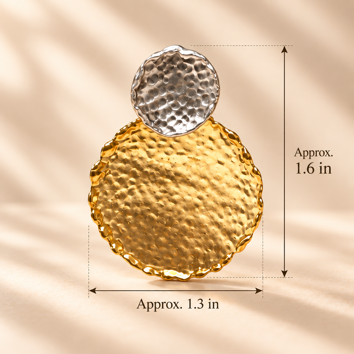 Turkish Two-Tone Hammered Statement Earrings