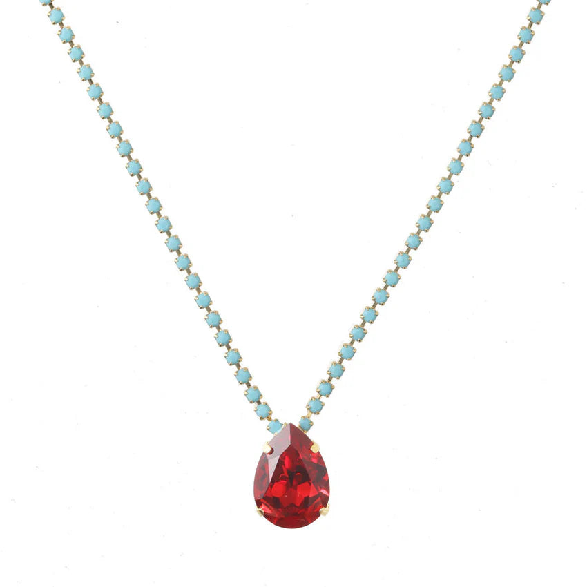 Milli Necklace in Red and Turquoise