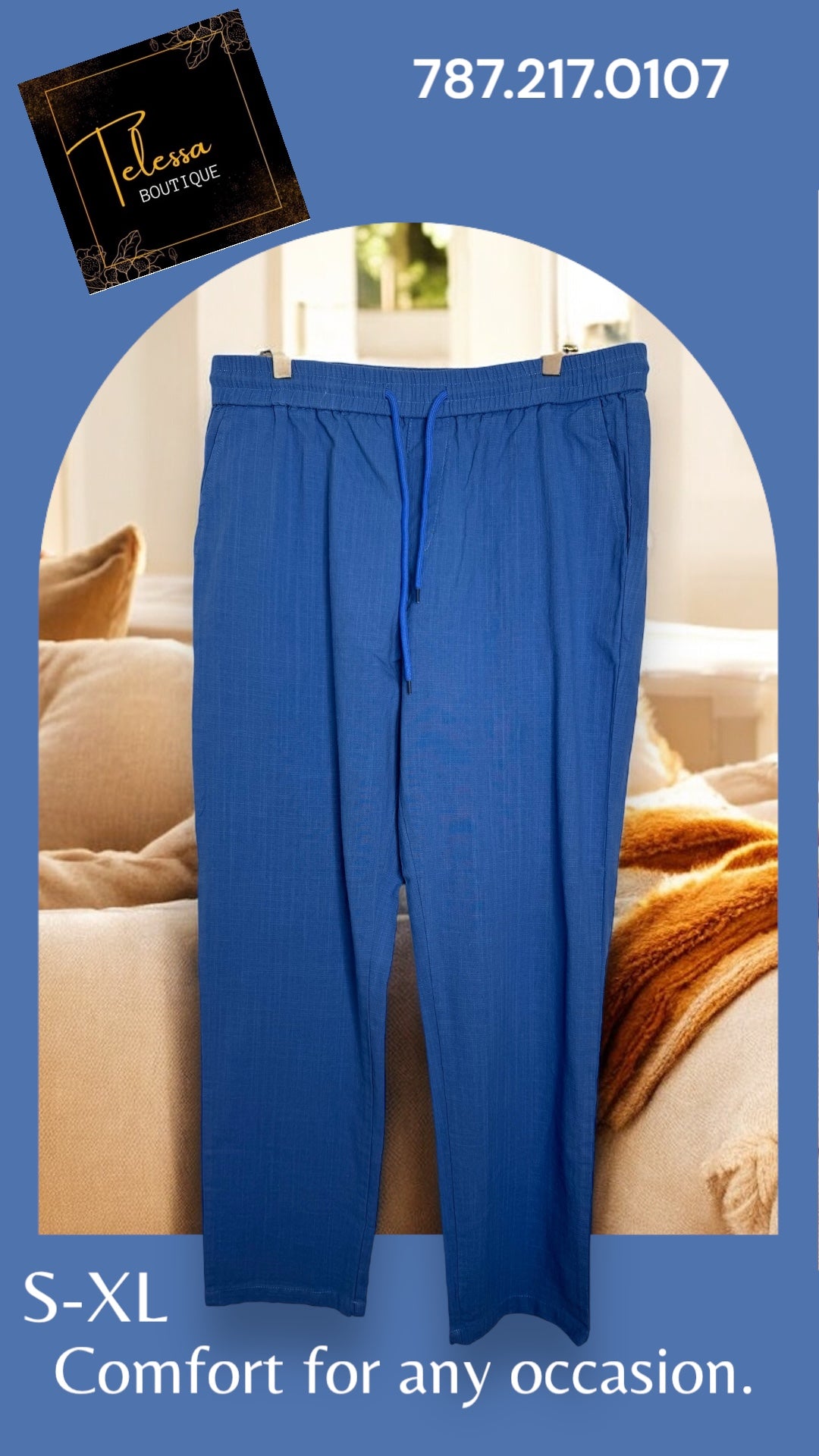 Casual Long Pants Blue