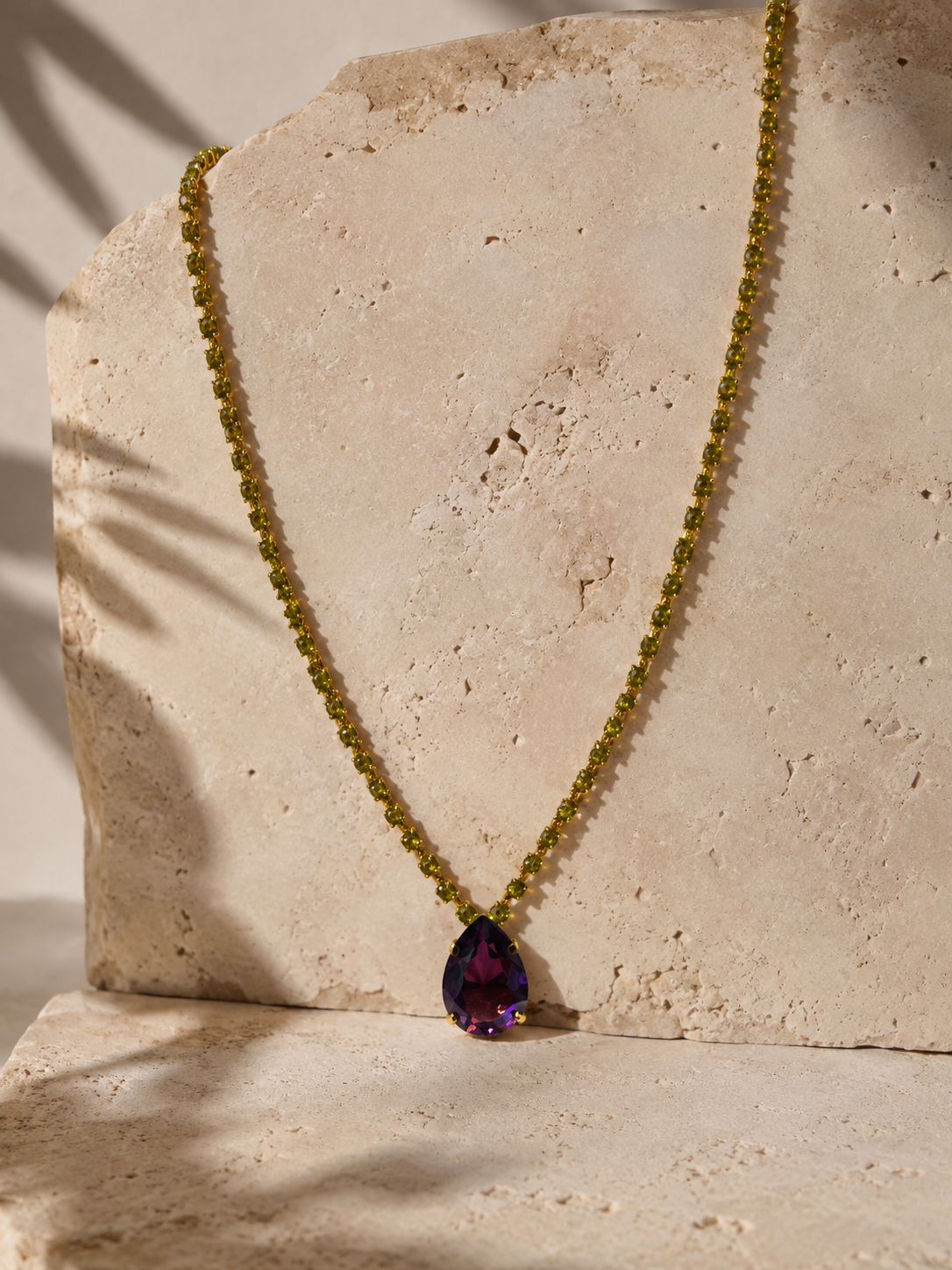 Green & Violet Signature Teardrop Necklace