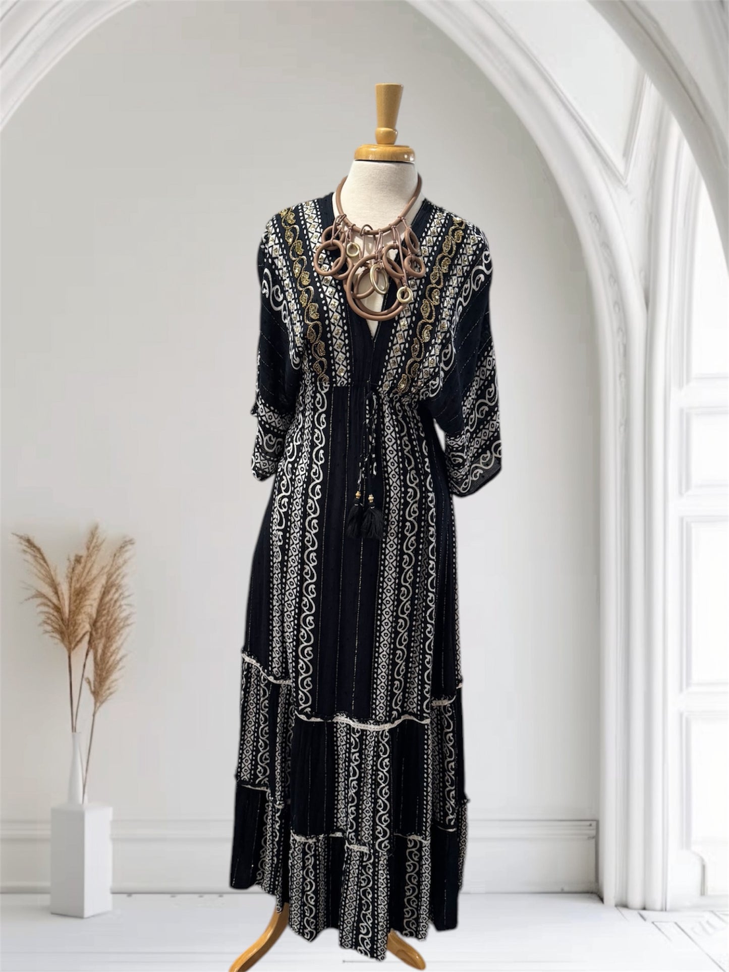 Gypsy Dress Black & White