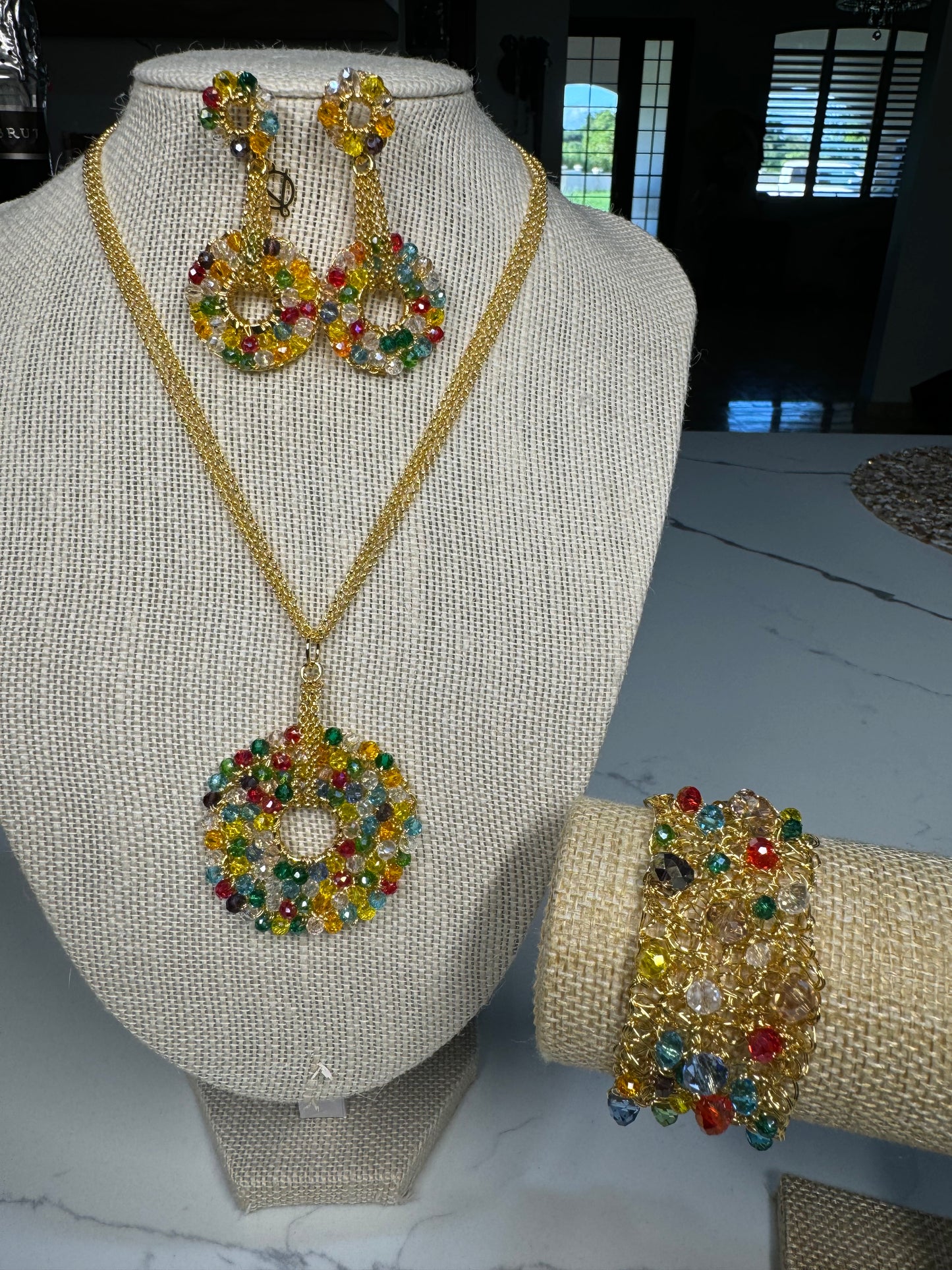 Lavish Earrings With Natural Stones