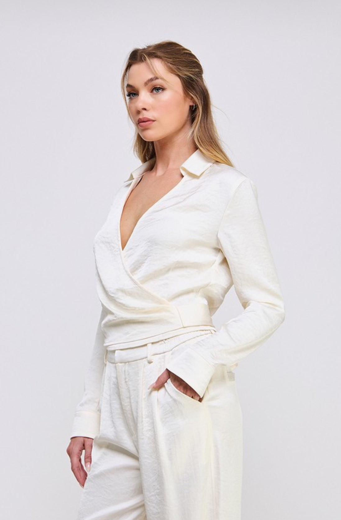 Wrapped Around Satin Blouse
