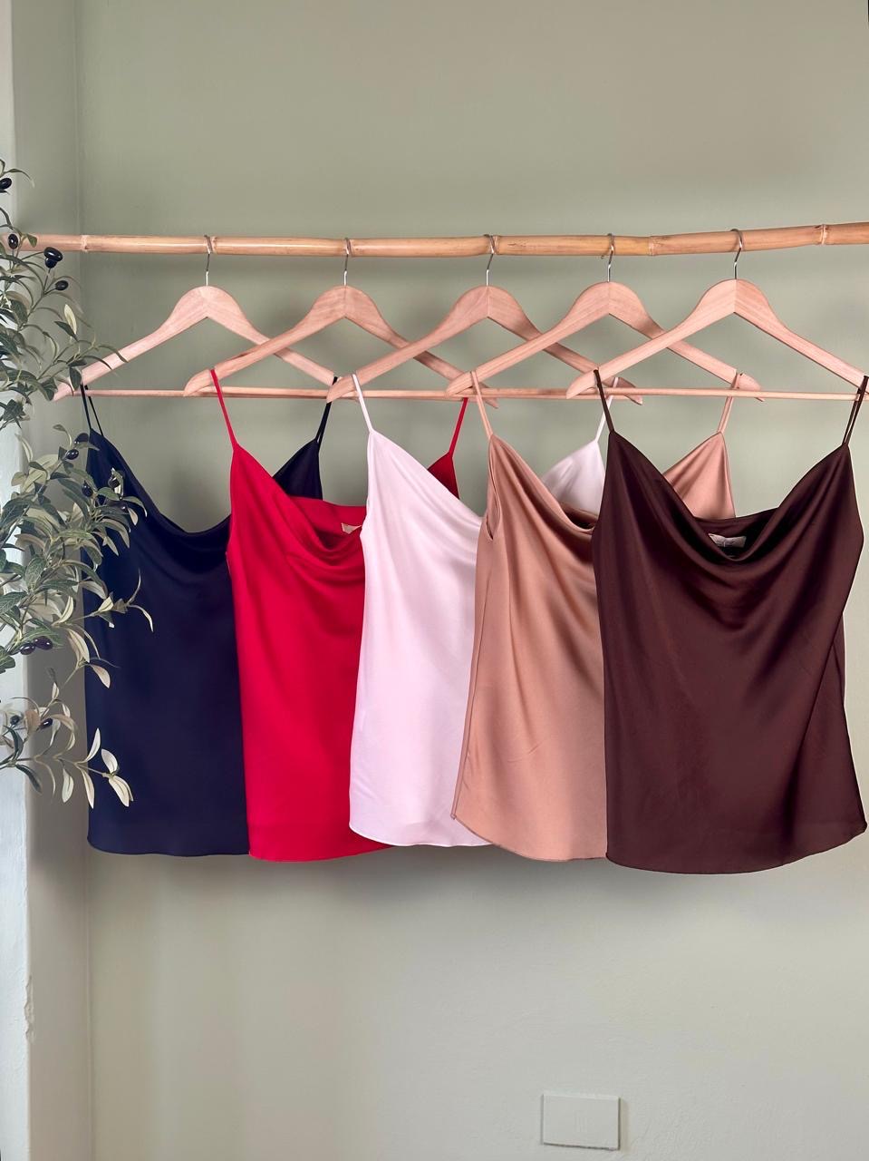 Italian Spaghetti Strap Top Champagne