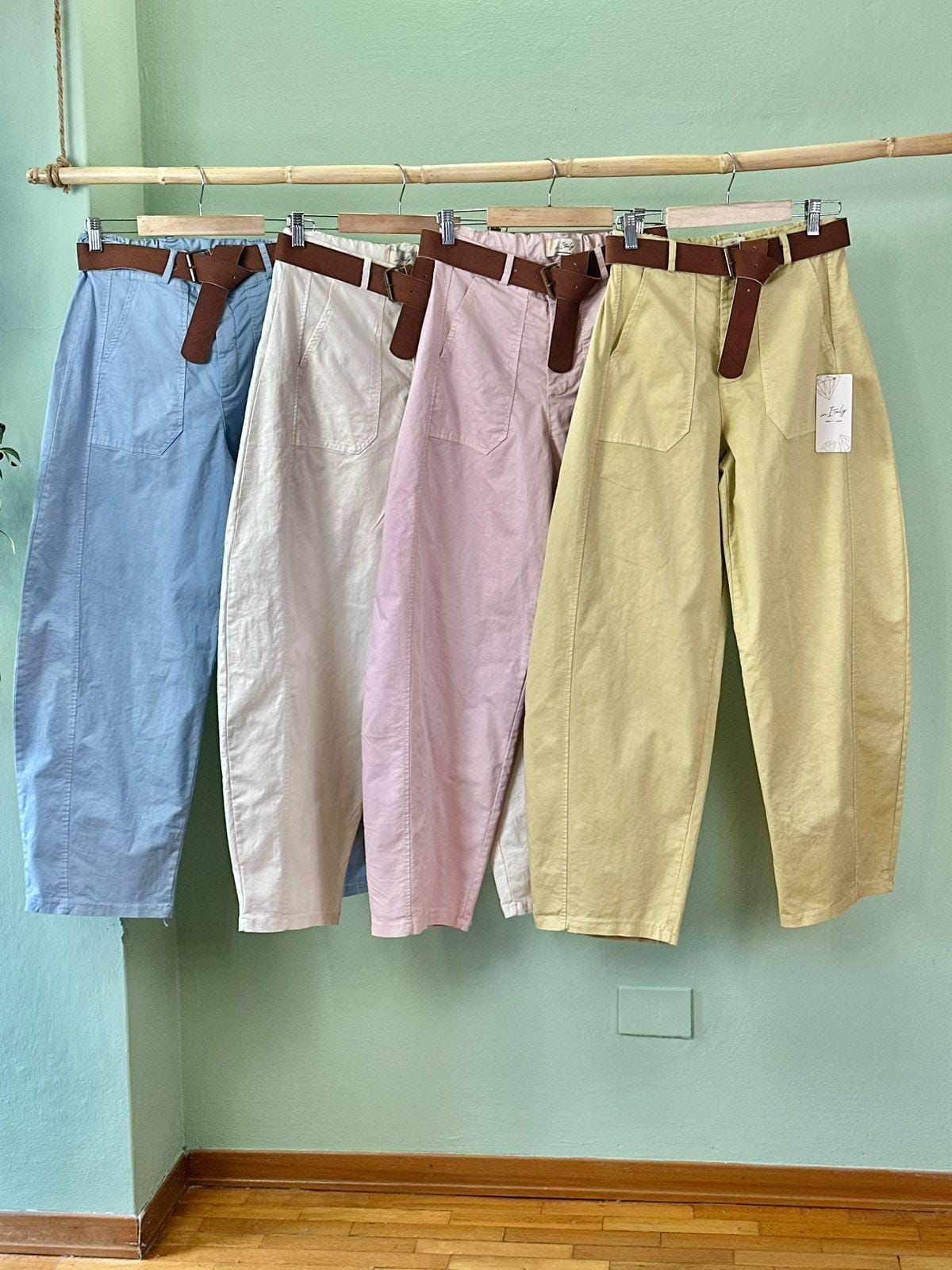Italian Beige High-Waisted Pants