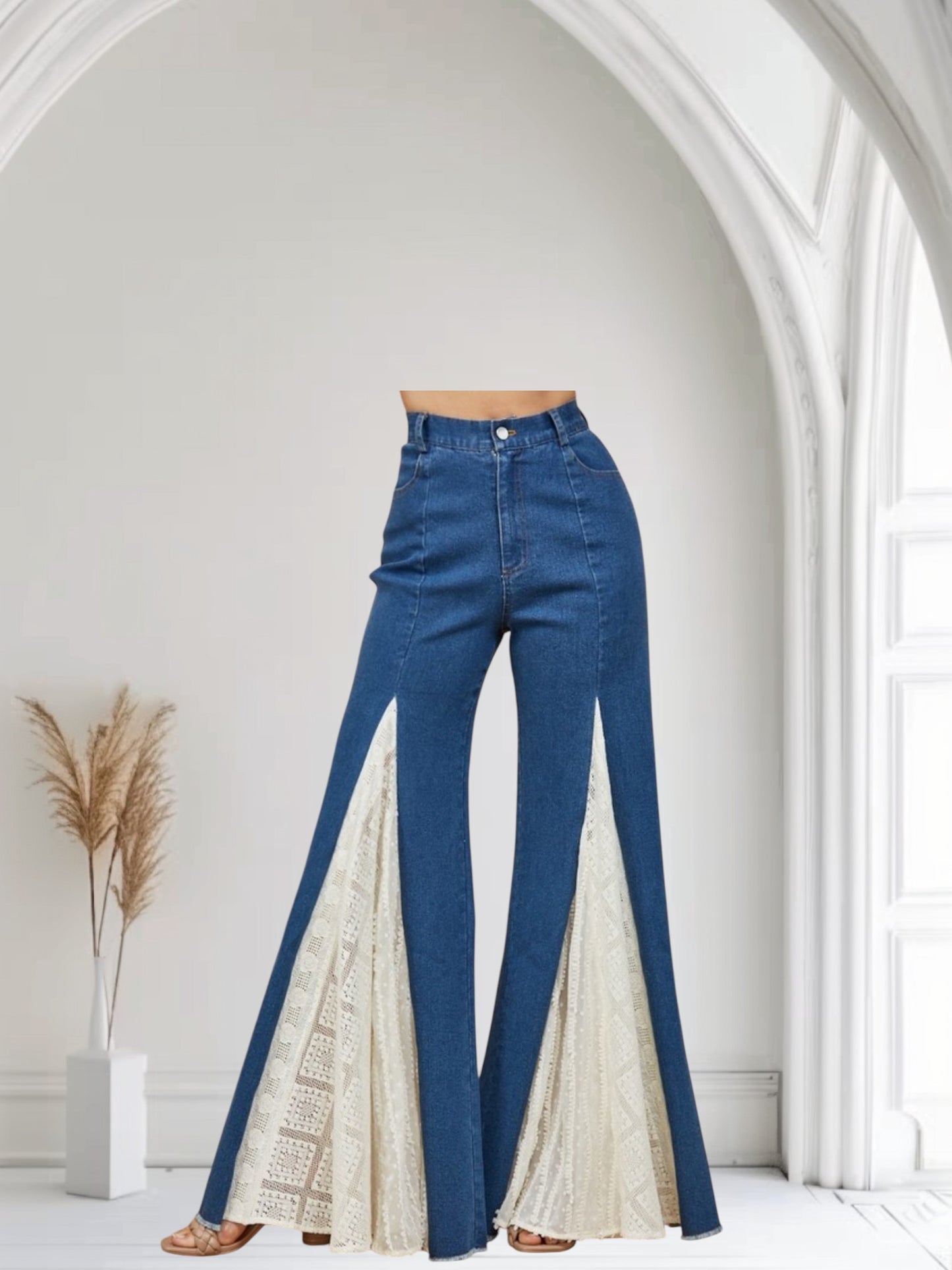 Denim With Lace Accents