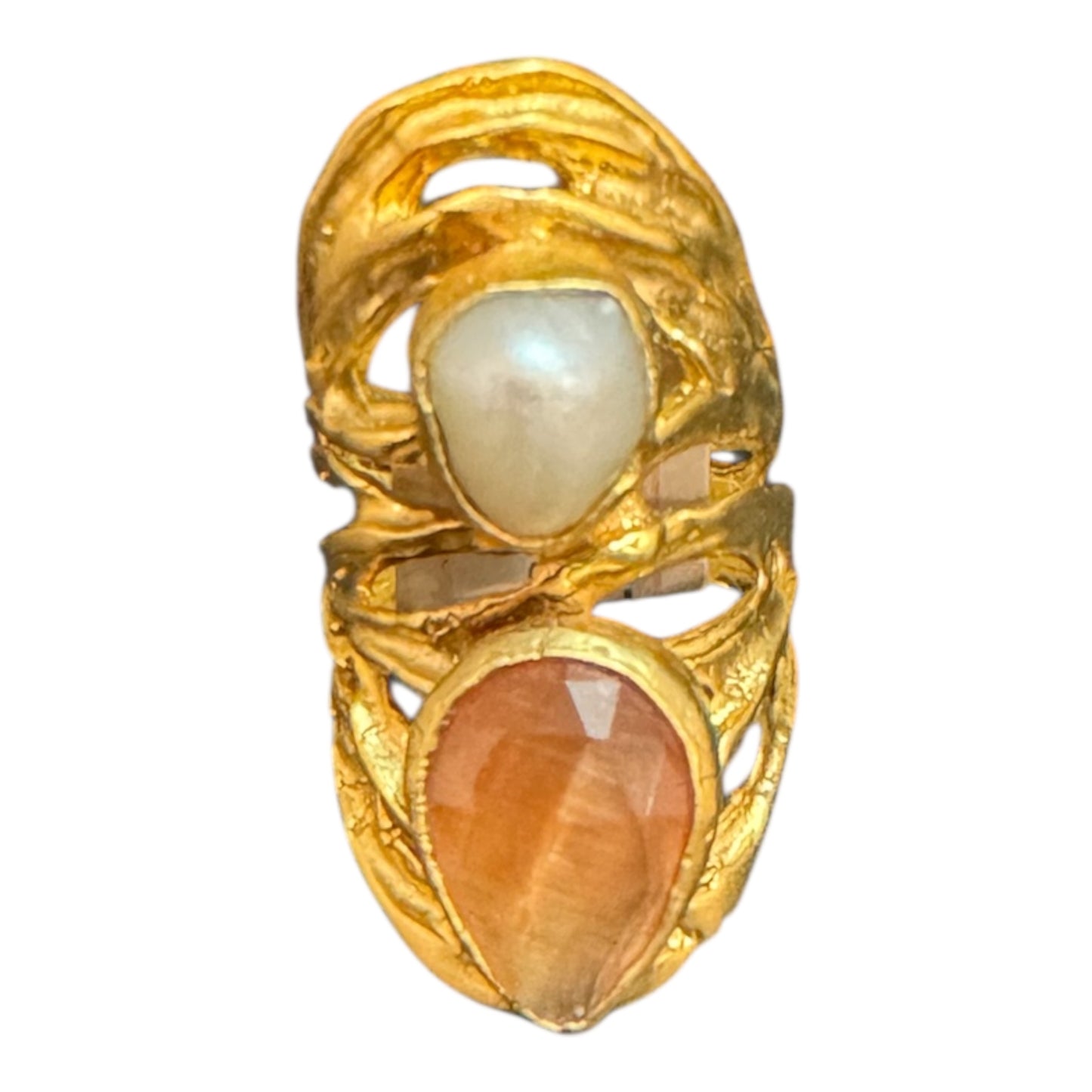 Turkish Ring with Stone and Pearl