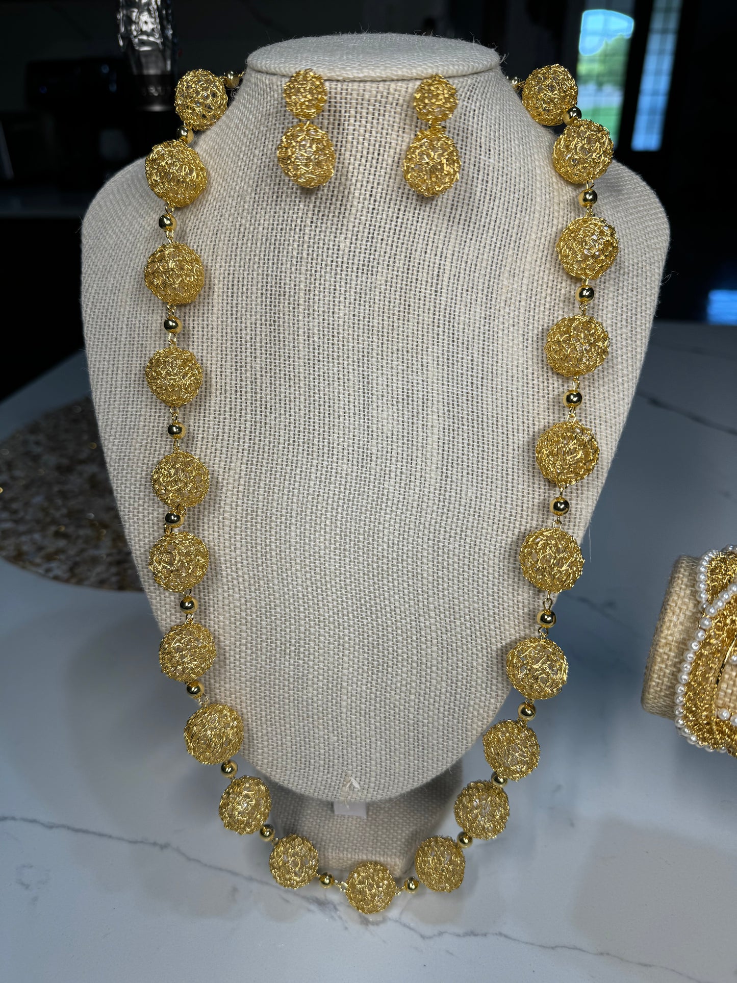 Lavish Long Necklace in Gold Plated