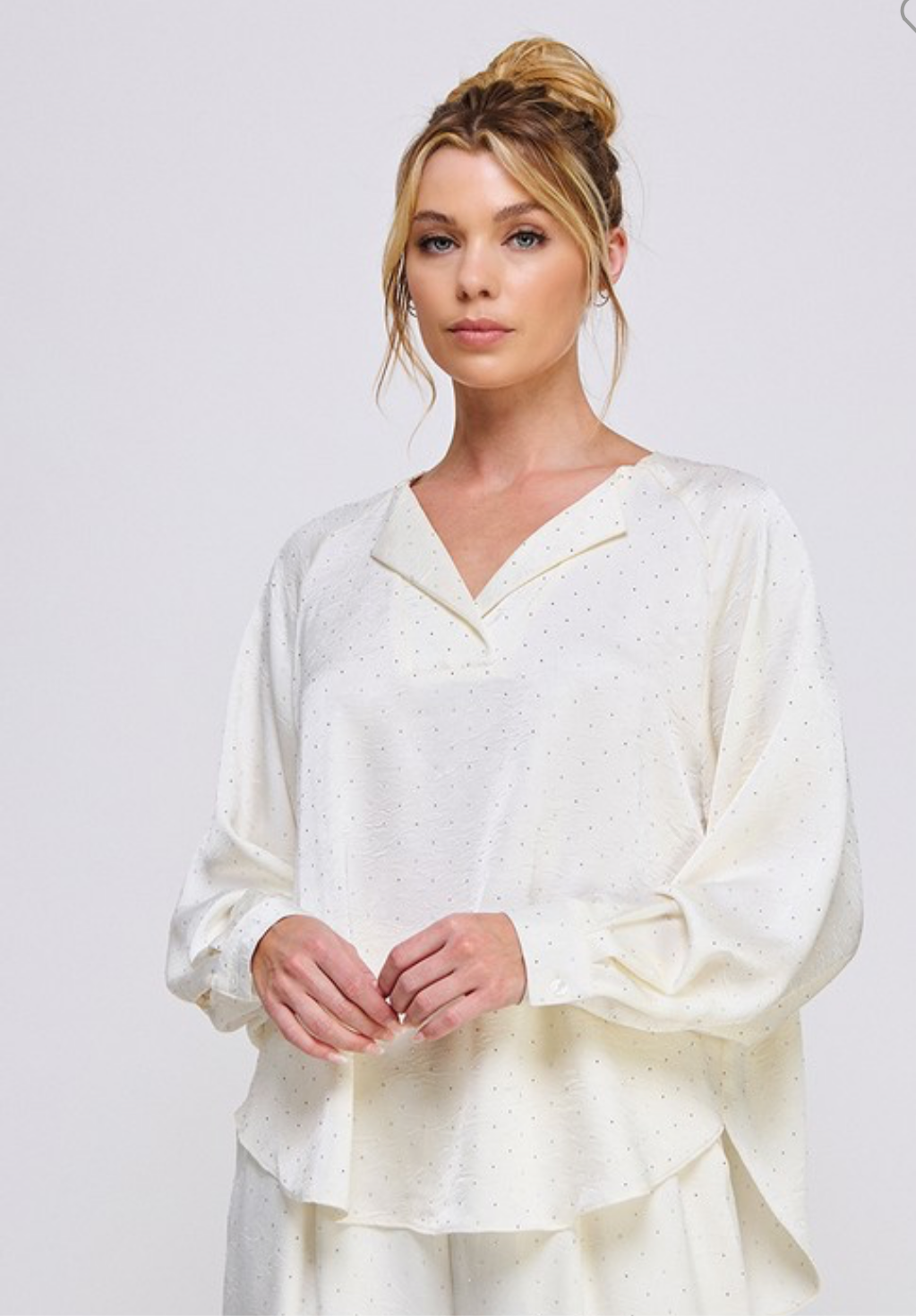 Embellished Satin blouse