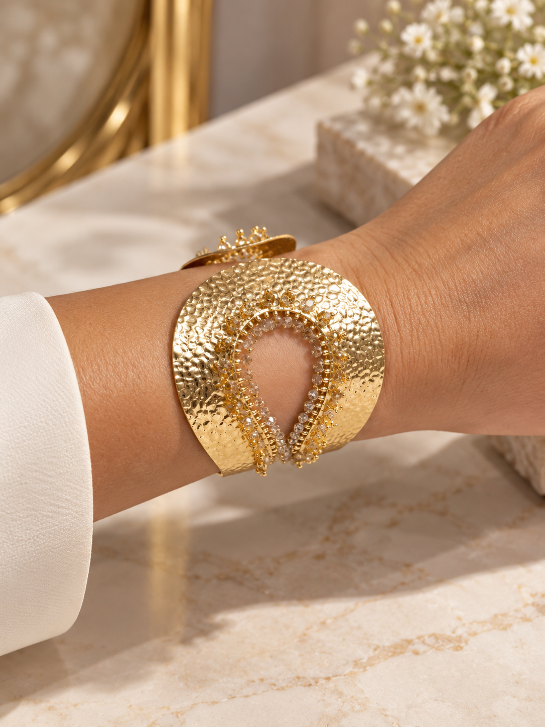 Golden Crystal Statement Jewelry Set