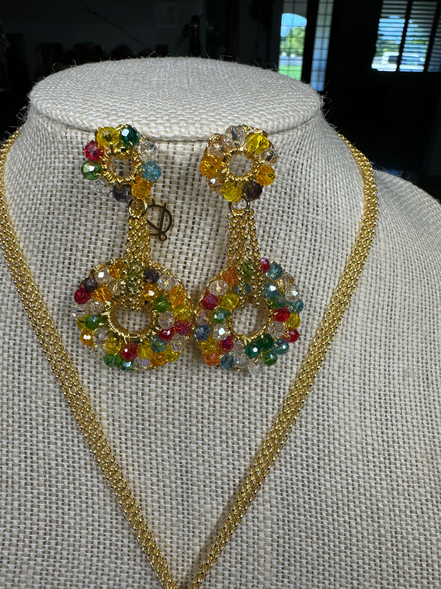 Lavish Earrings With Natural Stones