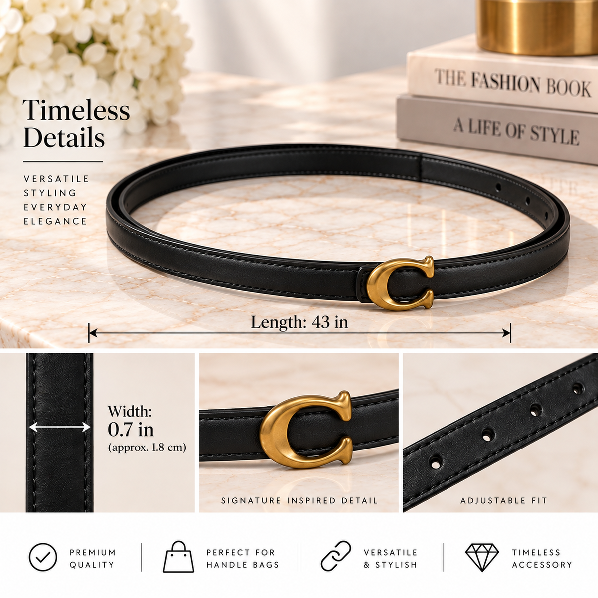 C-Inspired Classic Belt Black
