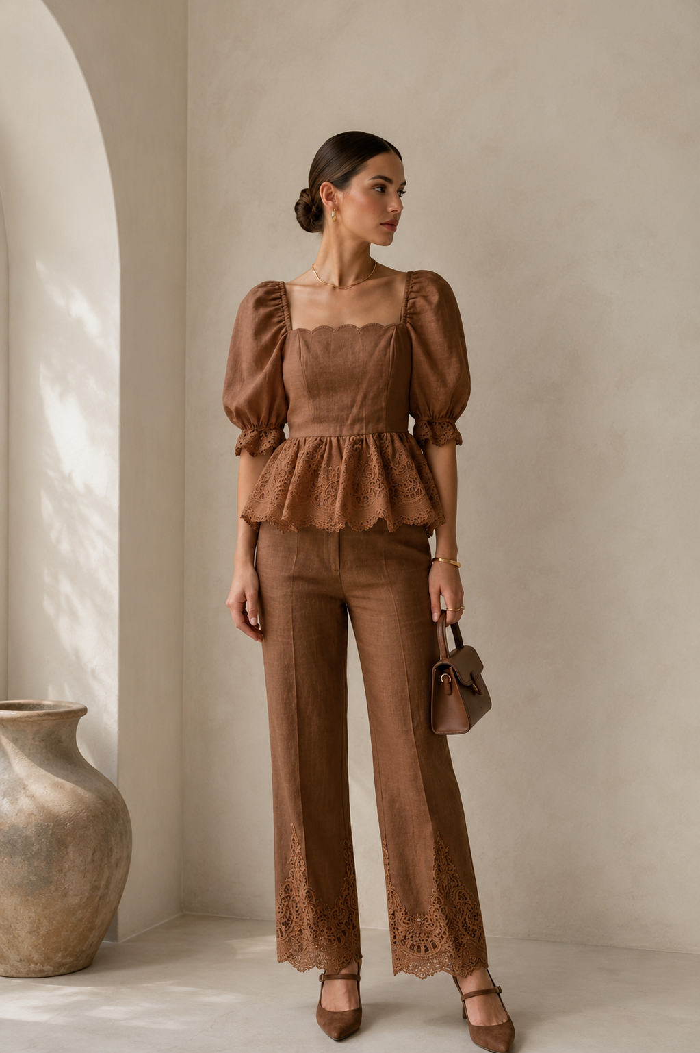Coffee Grace Linen Set