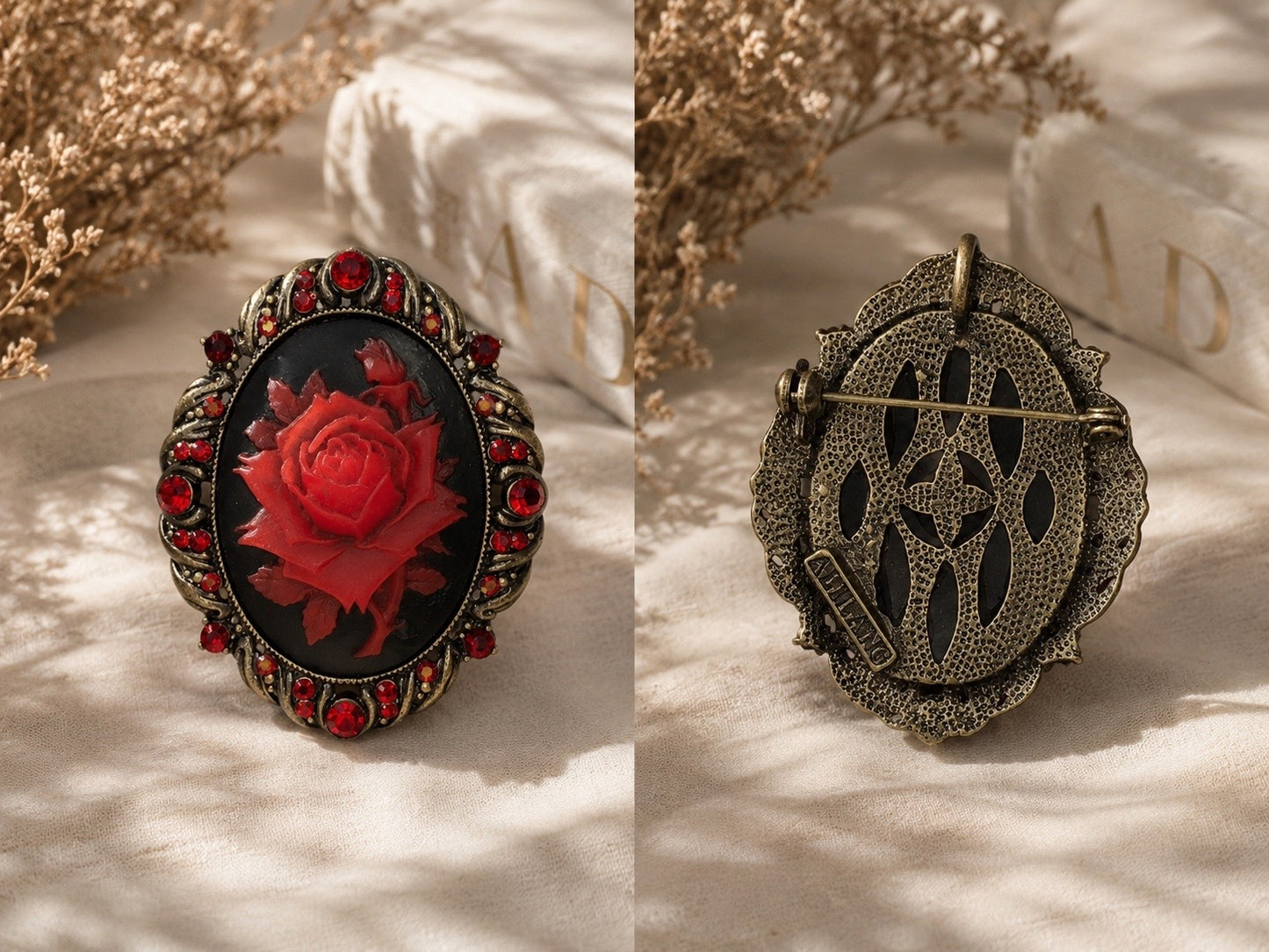 Ruby Rose Vintage Brooch Pendant