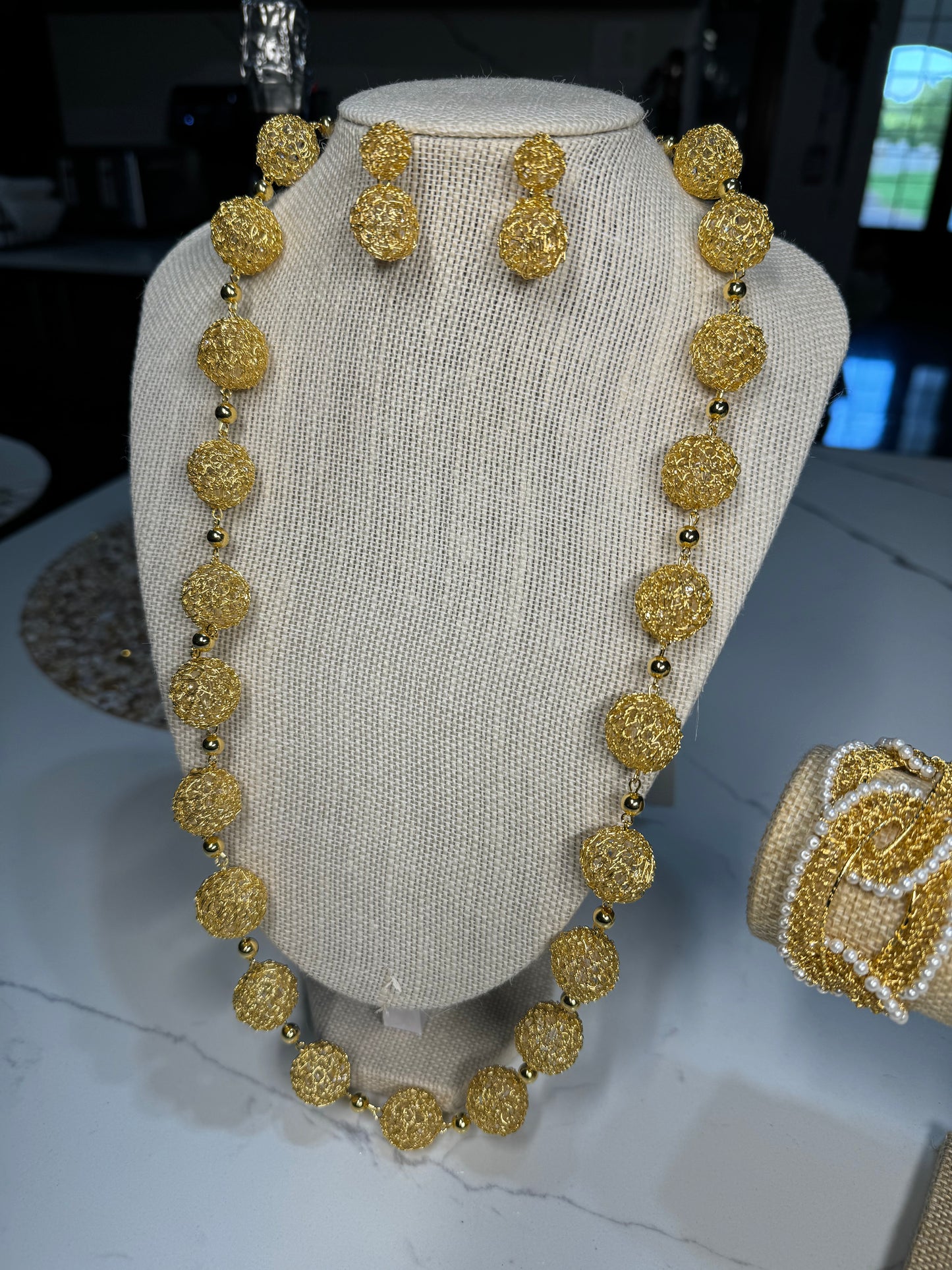 Lavish Long Necklace in Gold Plated